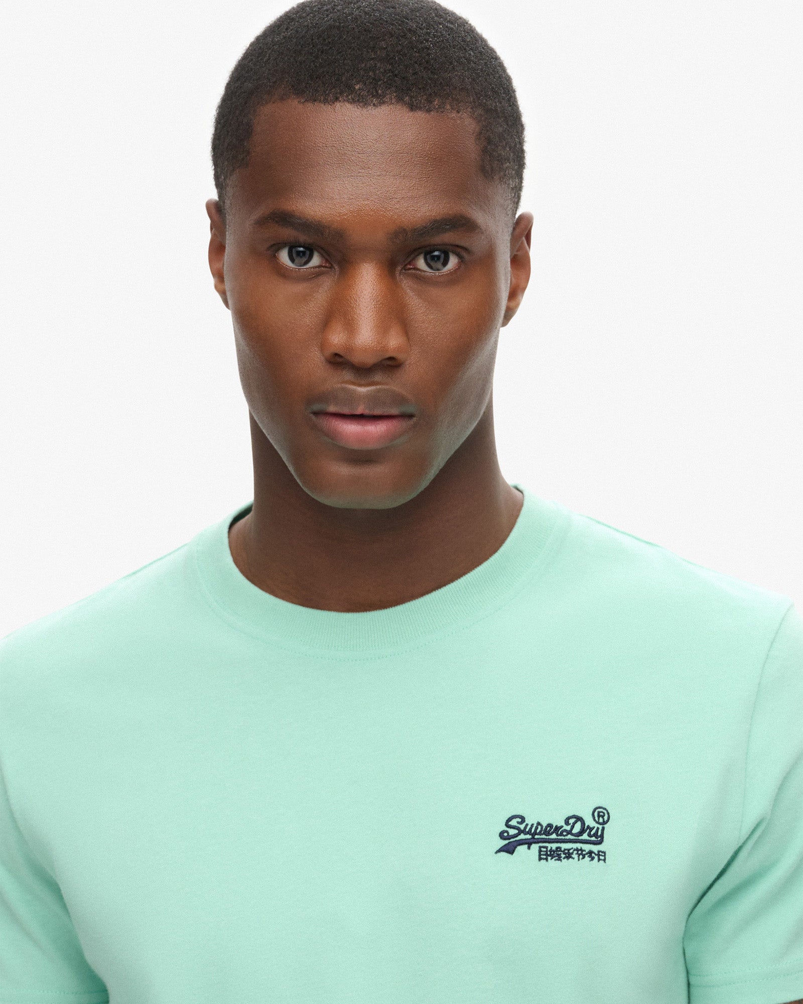 Essential Logo Embroidered Slim Fit Tee | Spearmint Light Green