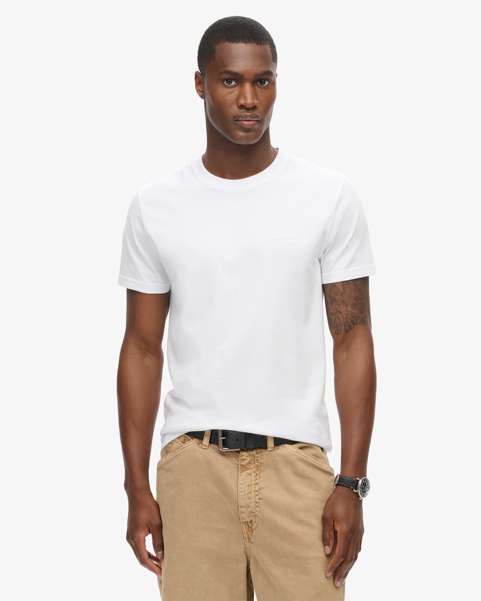 Essential Logo Embroidered Tee | Optic