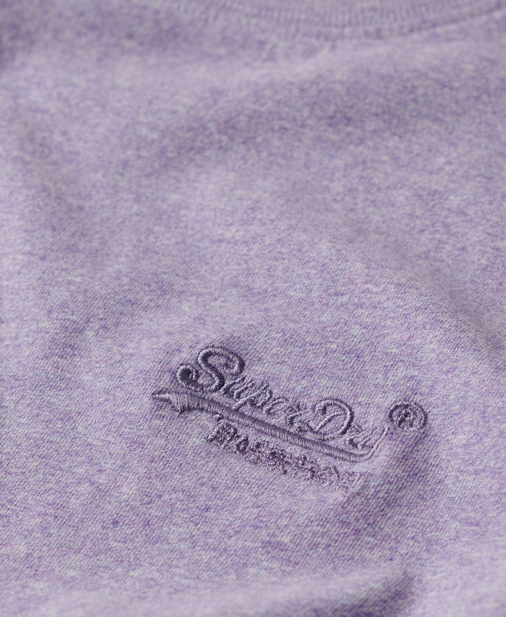 Essential Logo Embroidered Slim Fit Tee | Iris Purple Marle