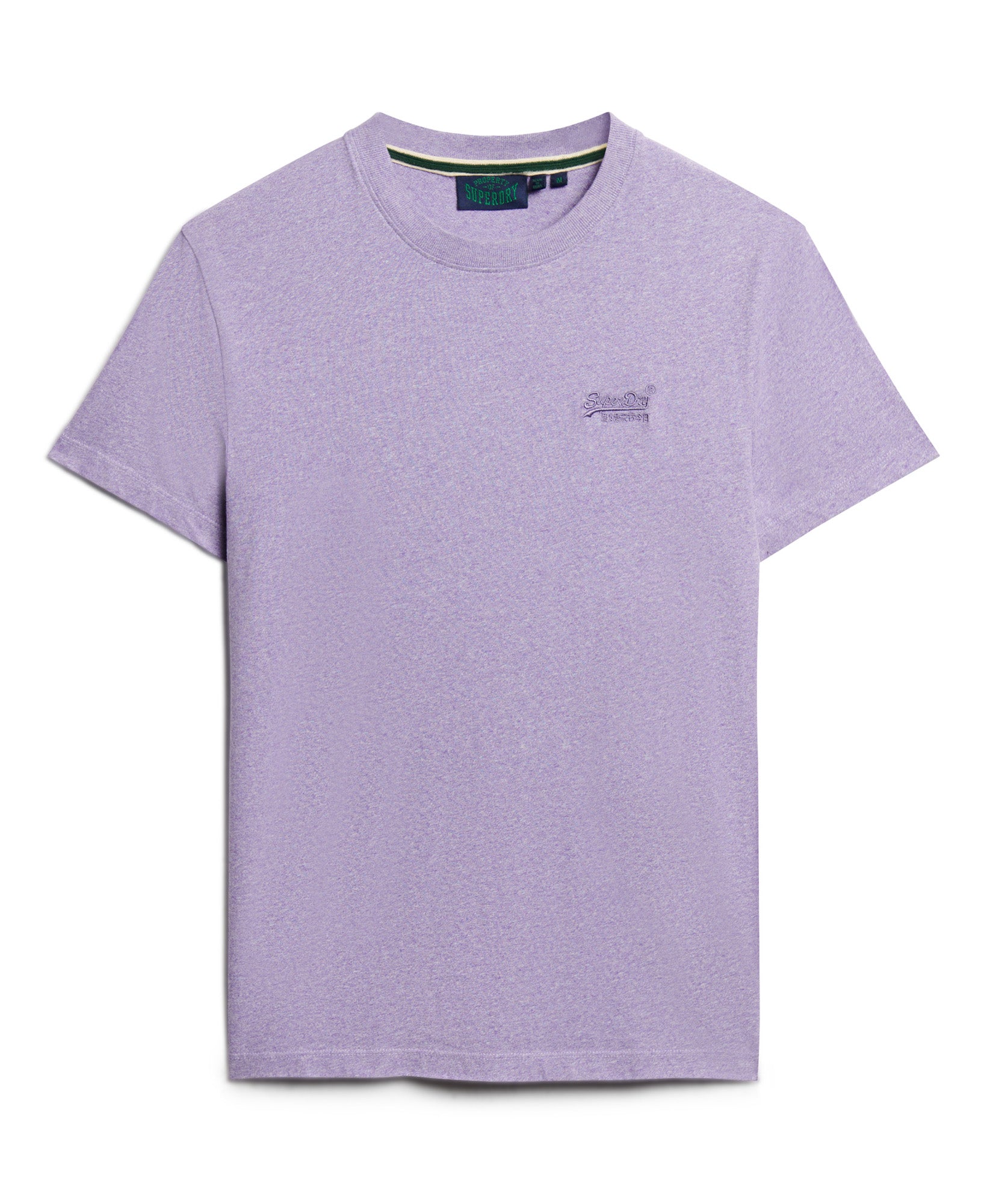 Essential Logo Embroidered Slim Fit Tee | Iris Purple Marle