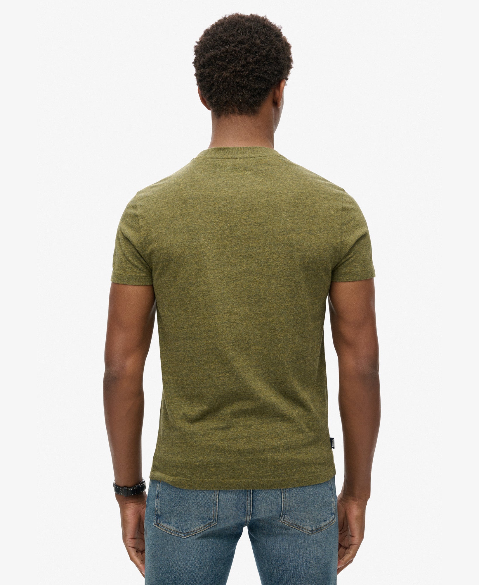 Essential Logo Embriodered Tee | Olive Fleck Marle