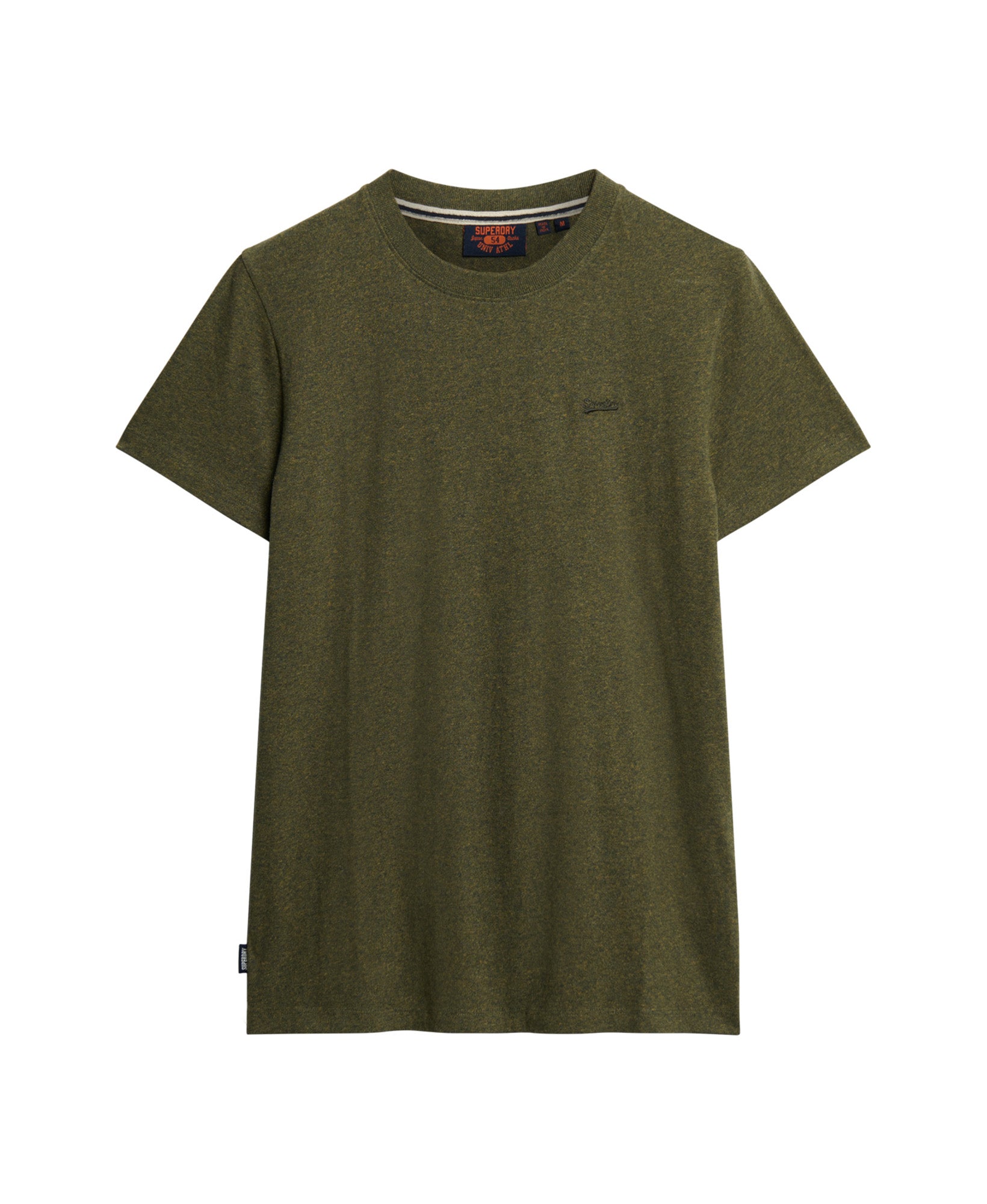 Essential Logo Embroidered Slim Fit Tee | Olive Fleck Marle