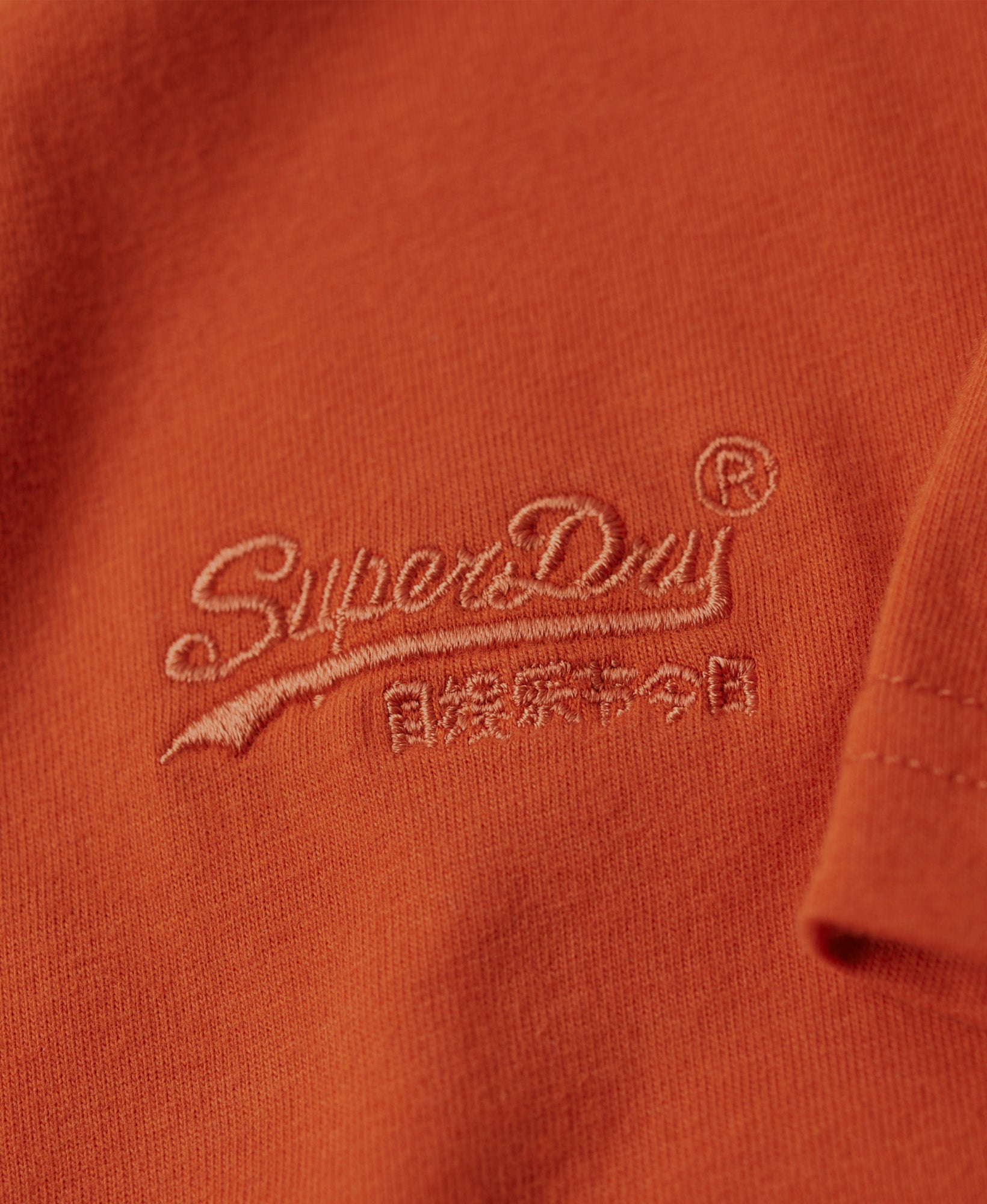 Essential Logo Embroidered Slim Fit Tee | Denim Co Rust Orange