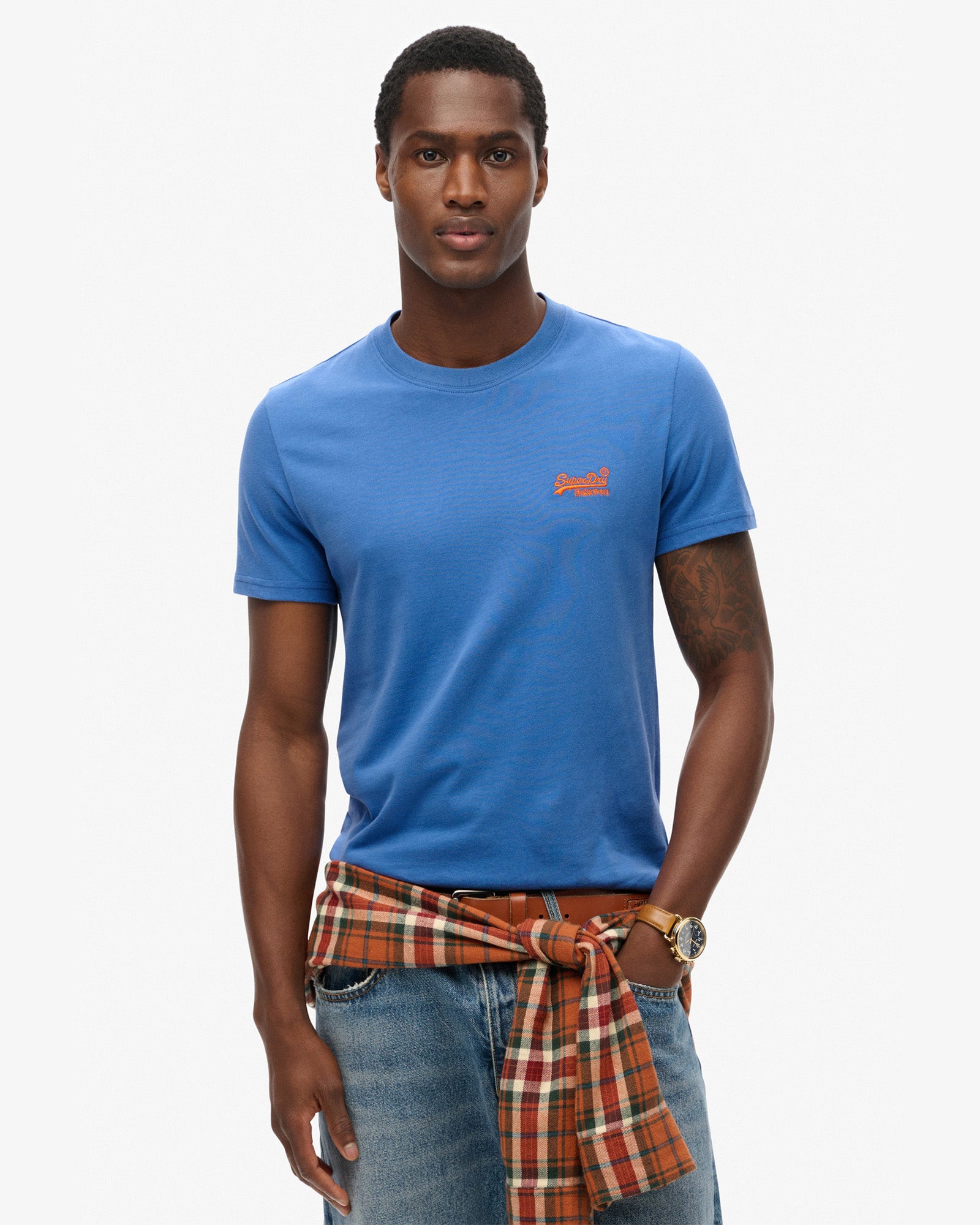 Essential Logo Embroidered Slim Fit Tee | Monaco Blue