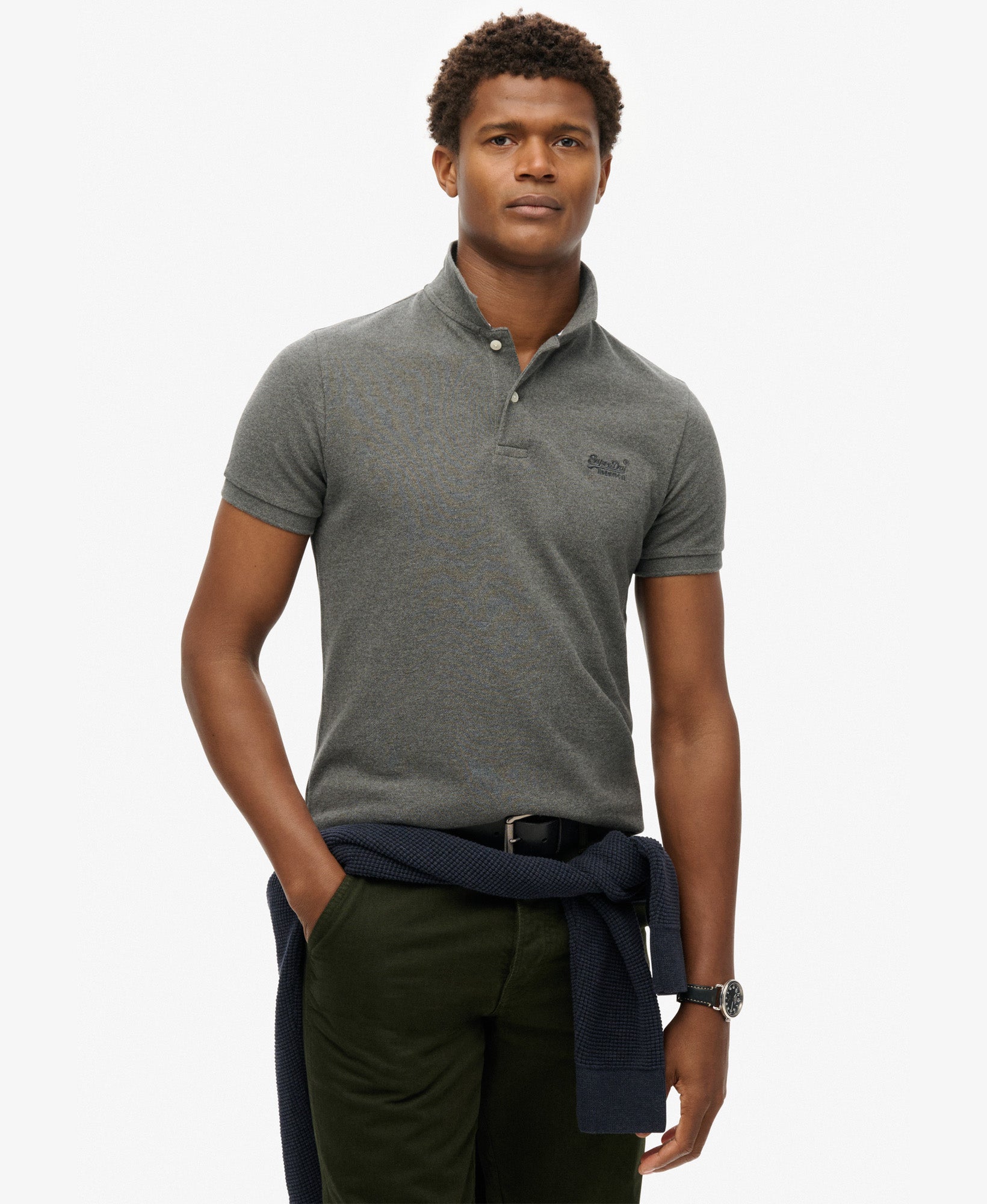 Classic Pique Polo | Rich Charcoal Marle