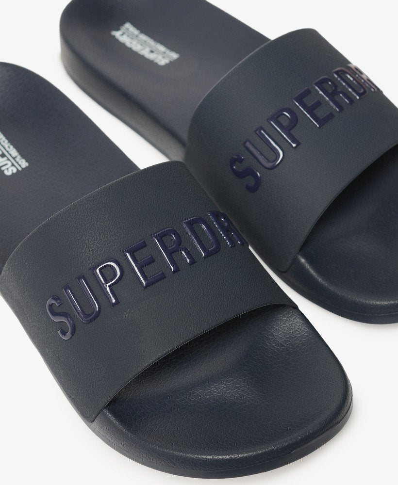 Vegan Logo Pool Slides | Rich Navy/Rich Navy