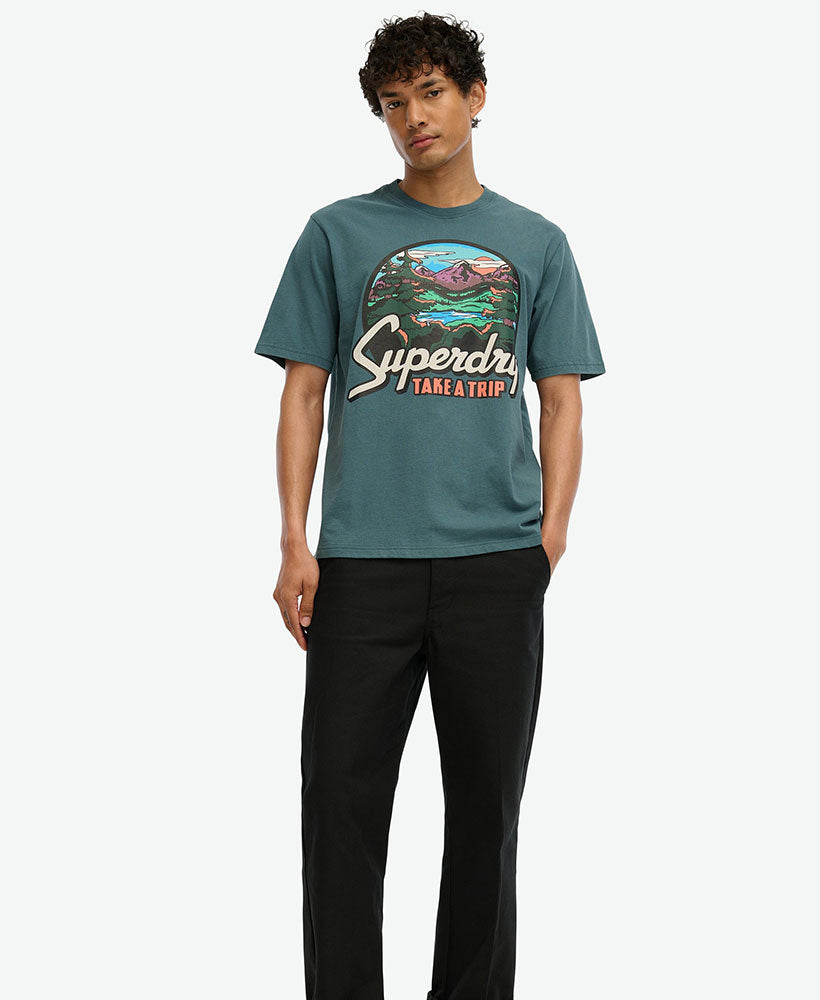 Travel Postcard Graphic Tee | Stargazer Blue