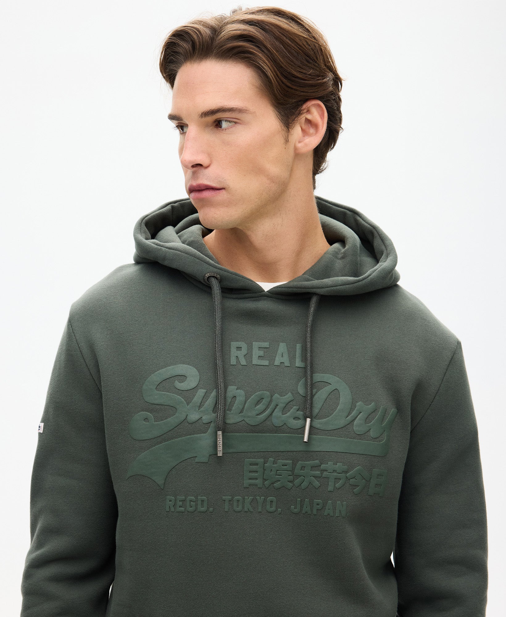 Vintage Logo Tonal Hoodie | Surplus Goods Olive Green