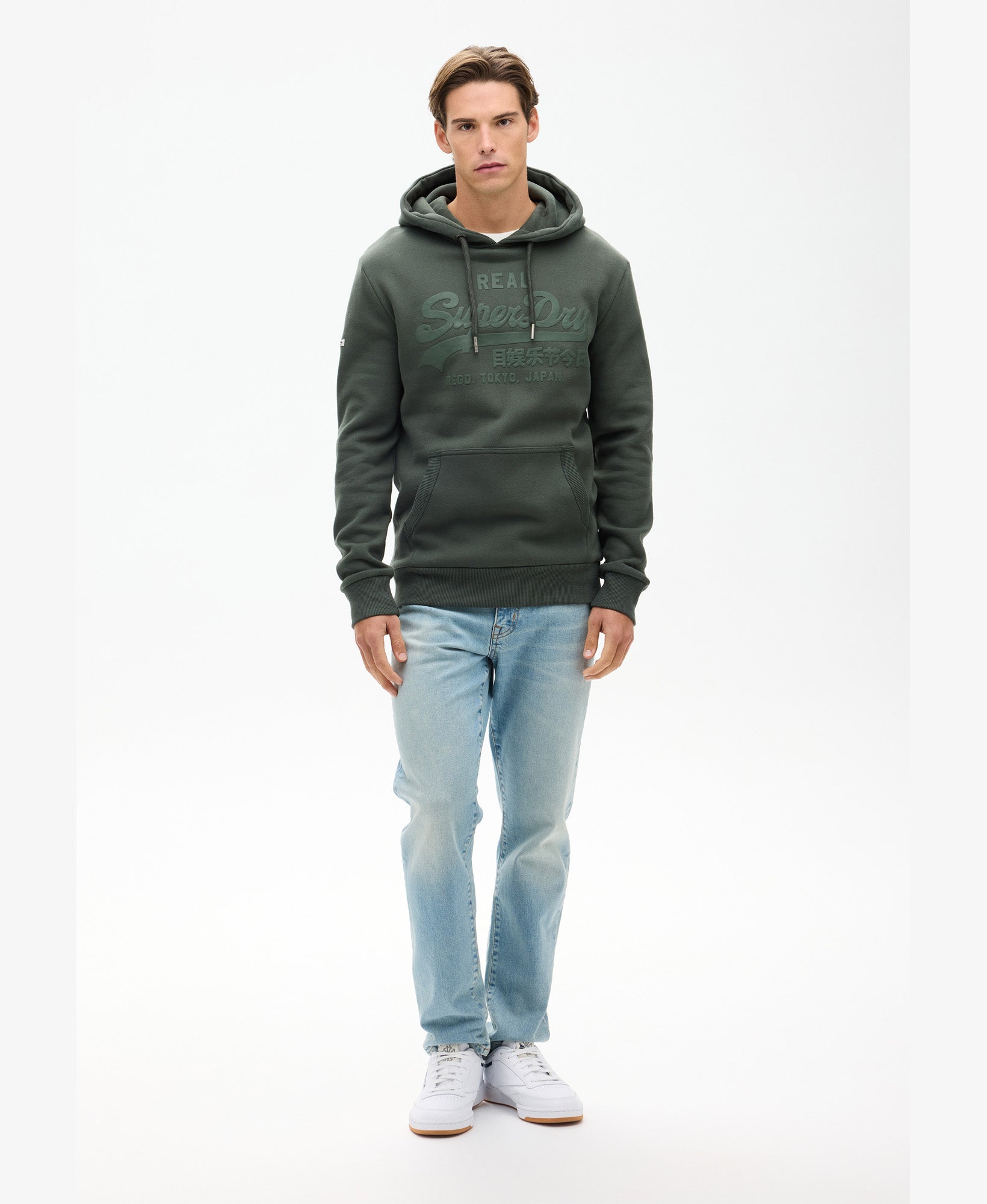 Vintage Logo Tonal Hoodie | Surplus Goods Olive Green