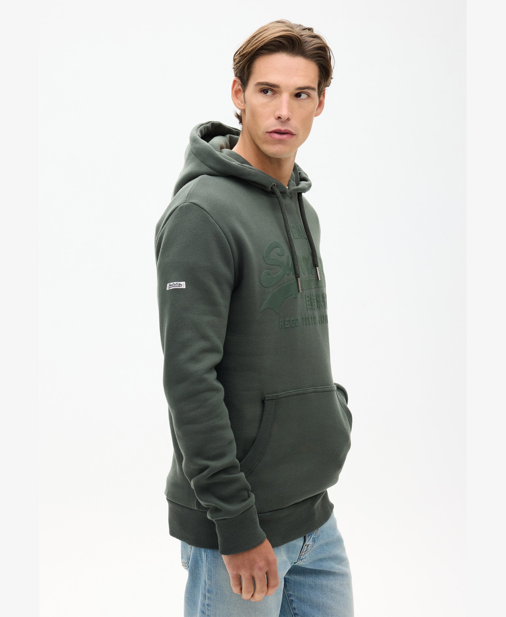 Vintage Logo Tonal Hoodie | Surplus Goods Olive Green