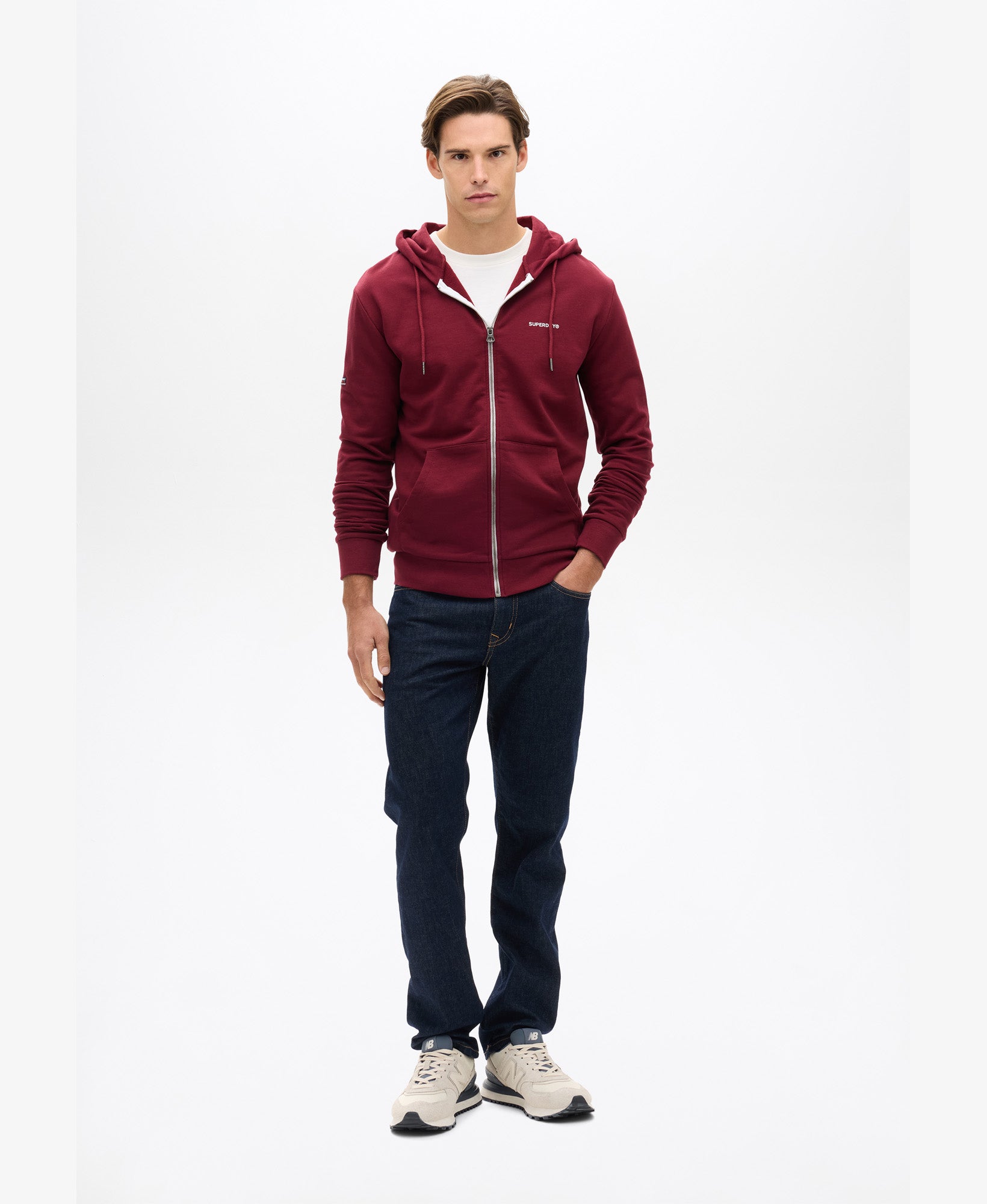 Plain Slim Fit Ziphood | Stanton Red