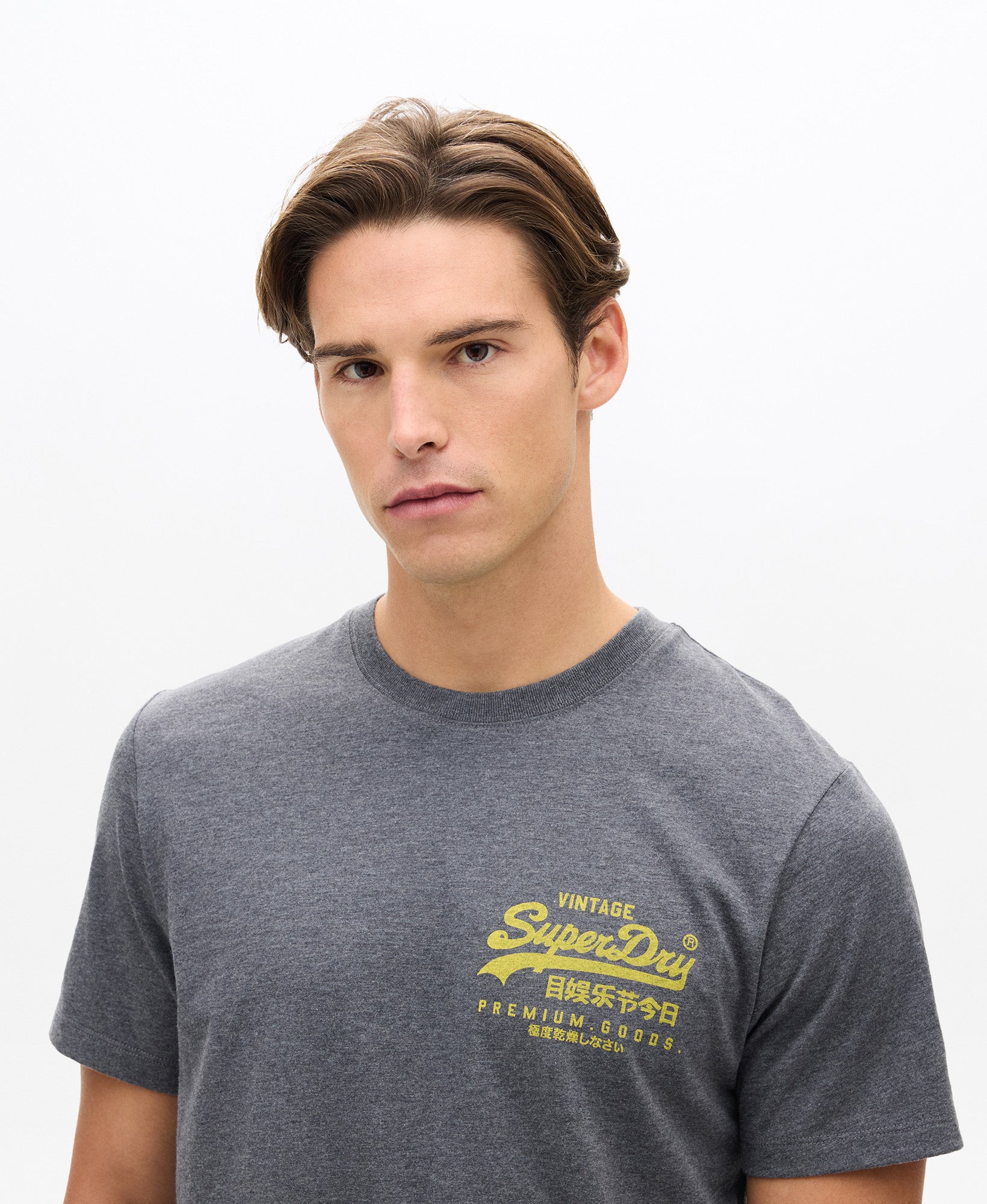 Vintage Logo Chest Tee | Granite Grey Marle