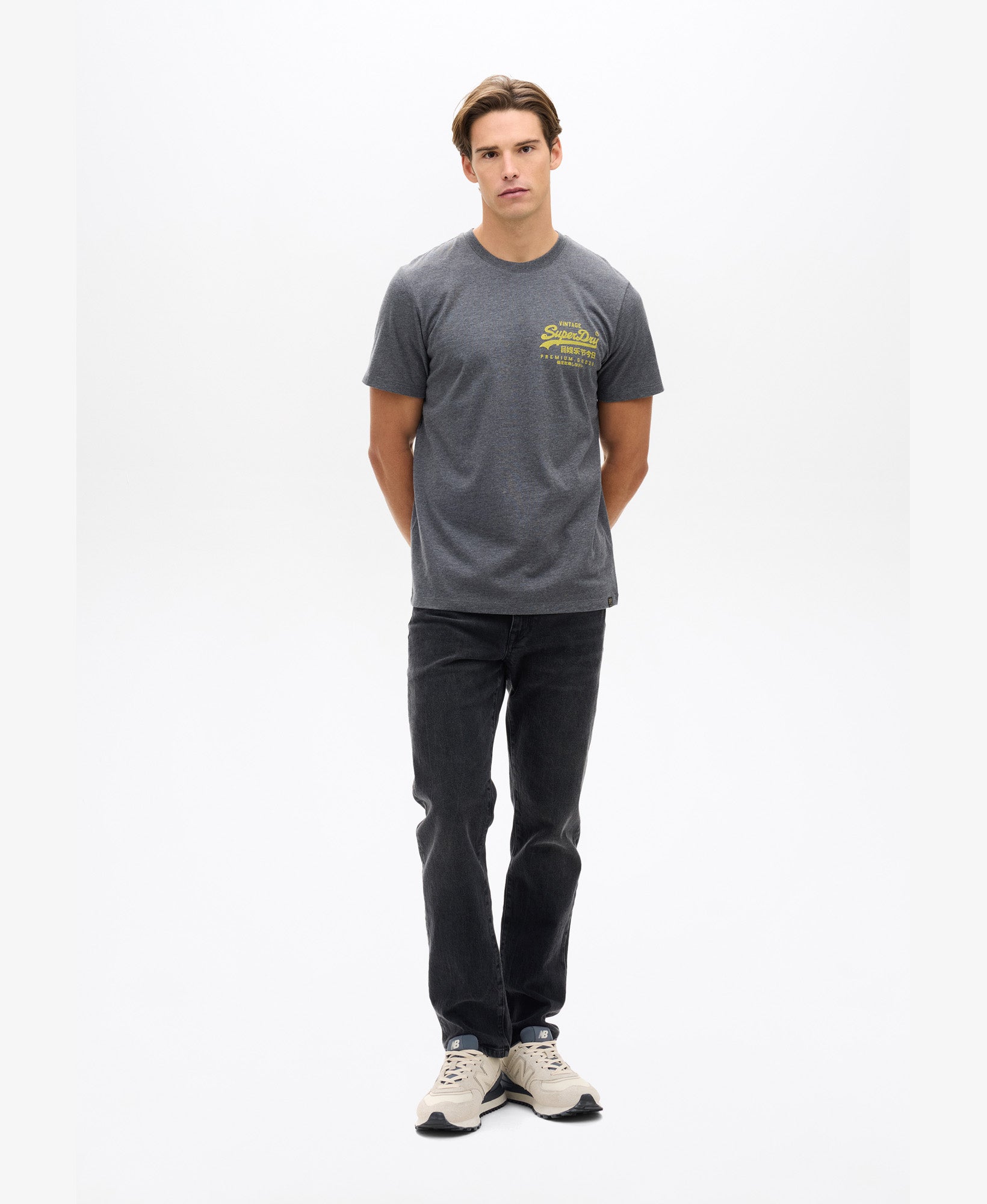 Vintage Logo Chest Tee | Granite Grey Marle