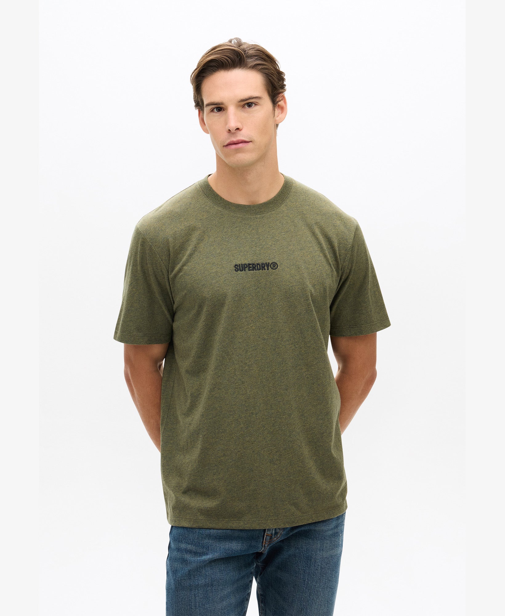 Micro Logo Tee | Olive Fleck Marle