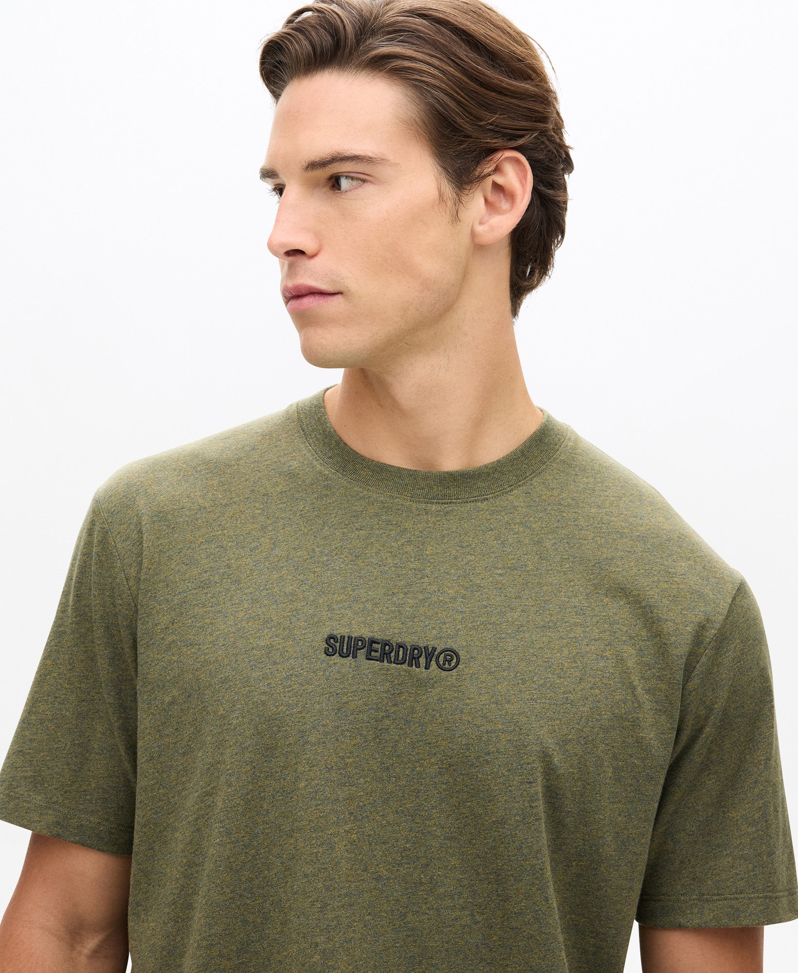 Micro Logo Tee | Olive Fleck Marle