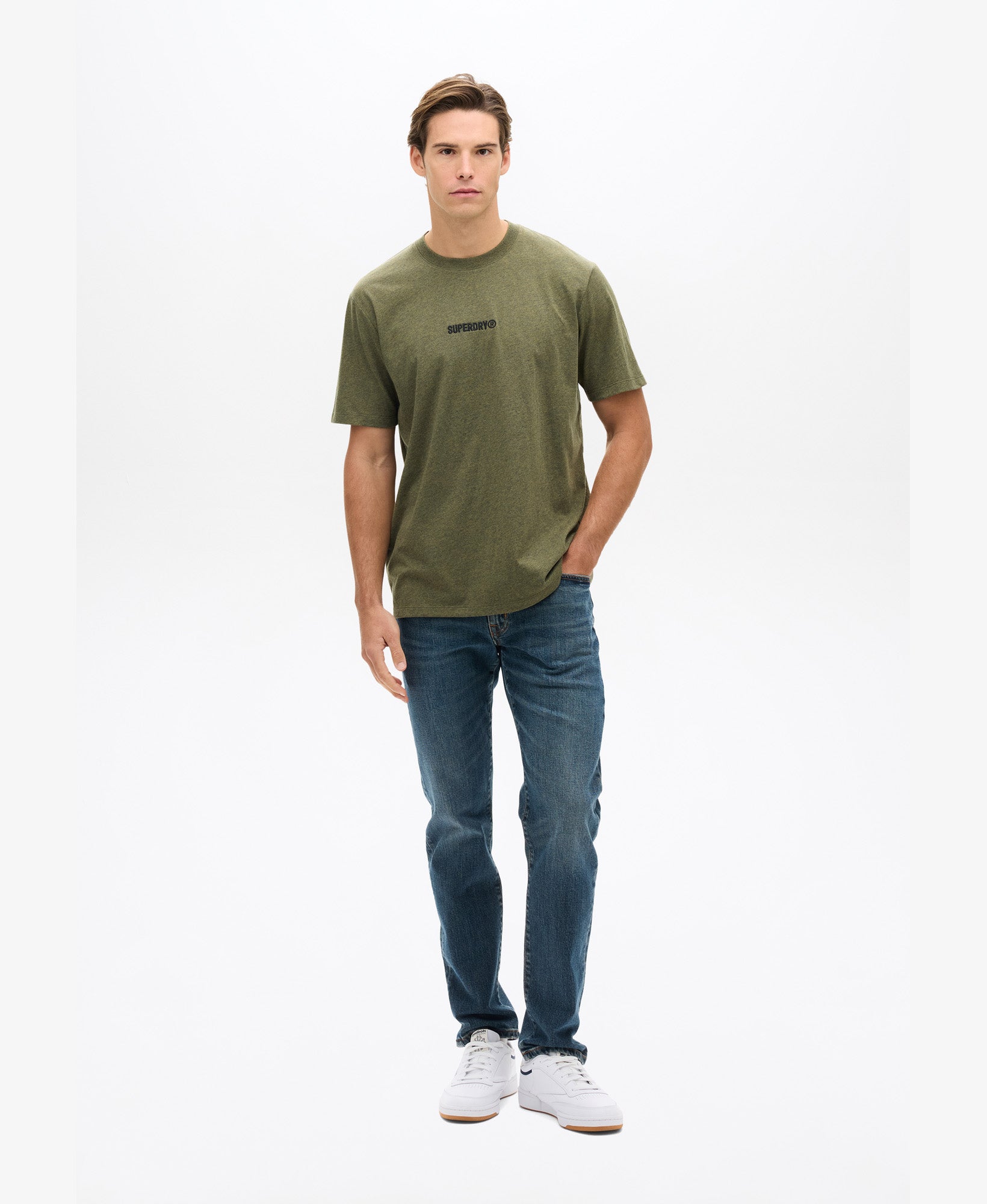 Micro Logo Tee | Olive Fleck Marle