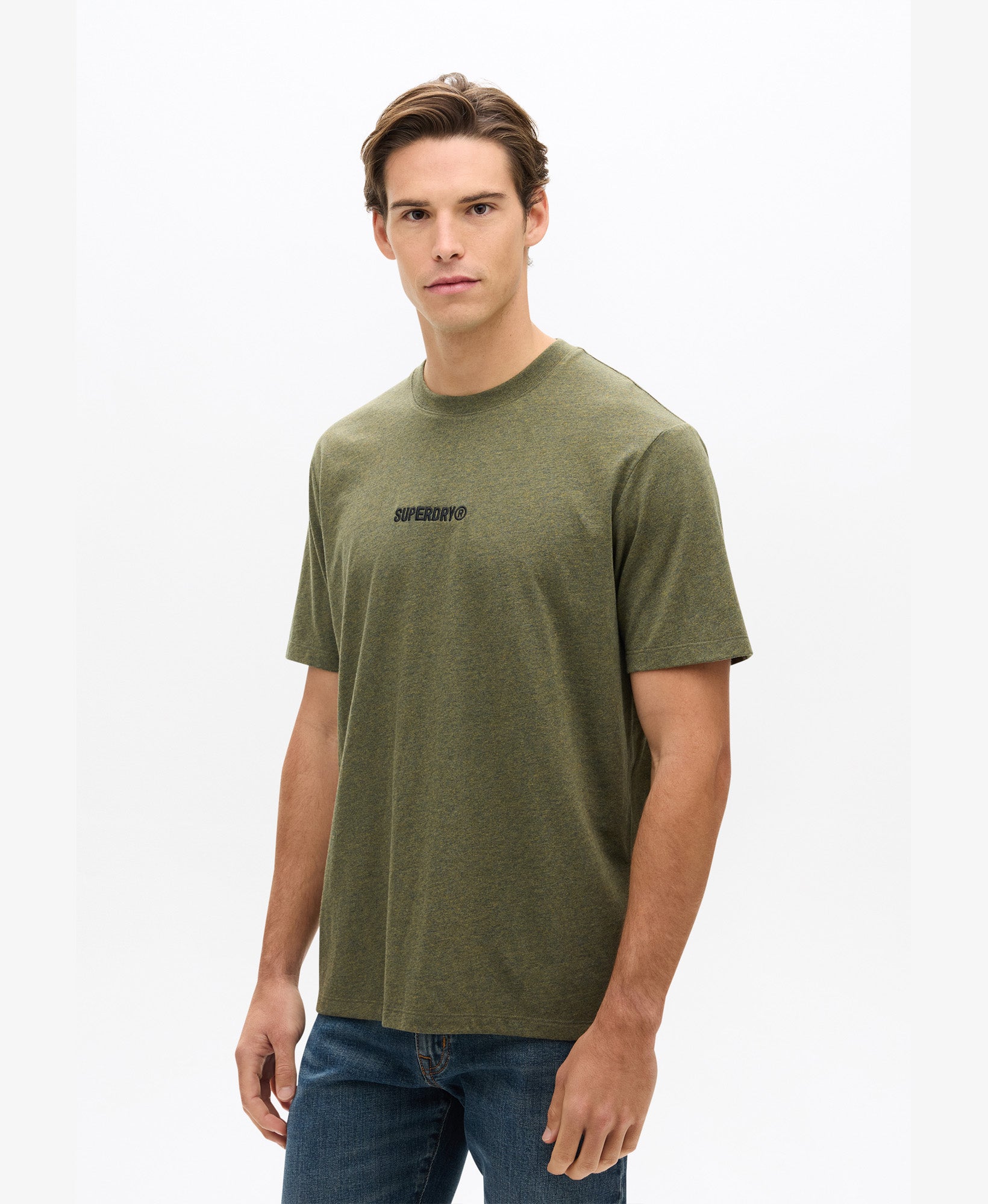 Micro Logo Tee | Olive Fleck Marle