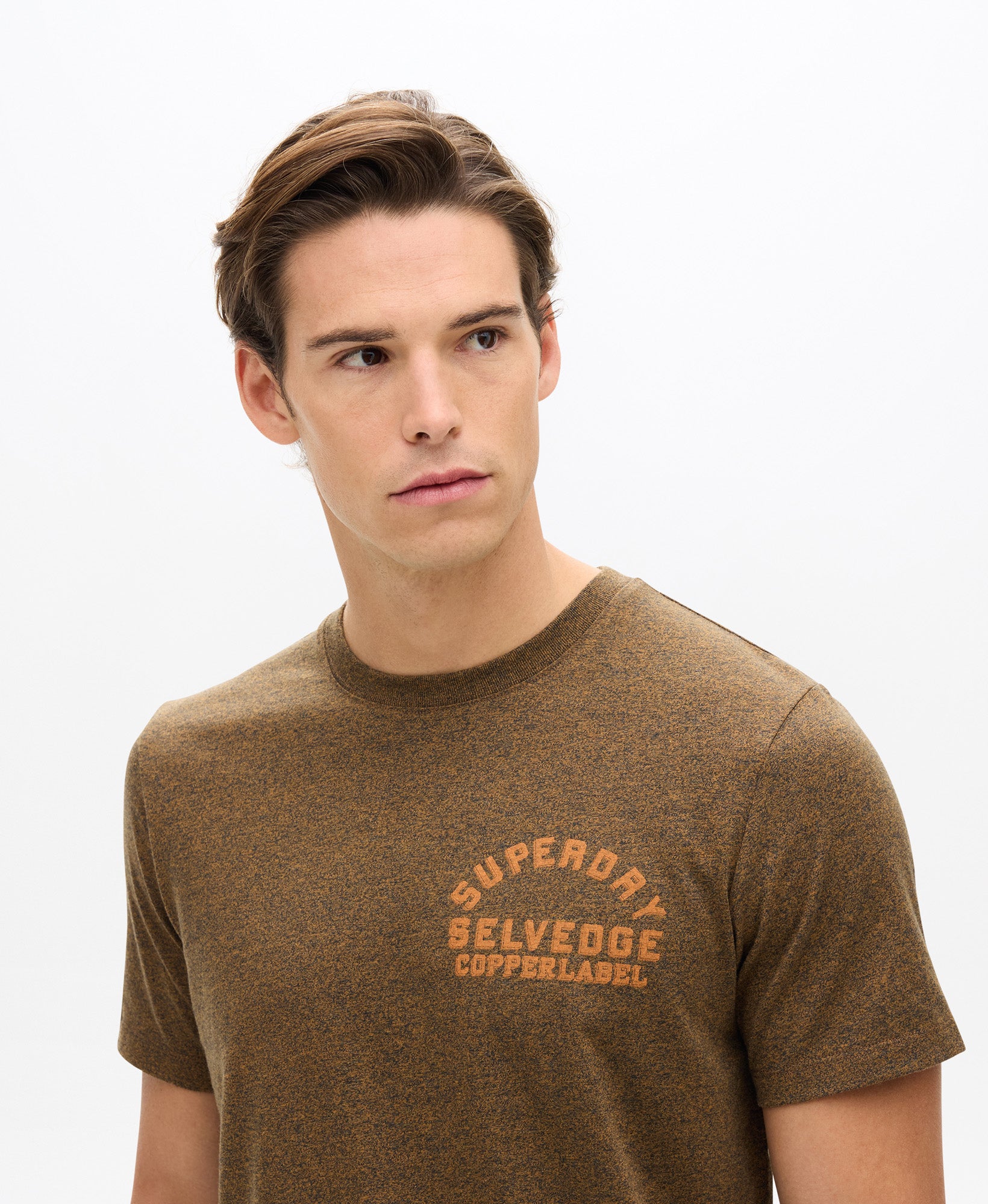 Copper Label Chest Tee | Bronze Brown Grit