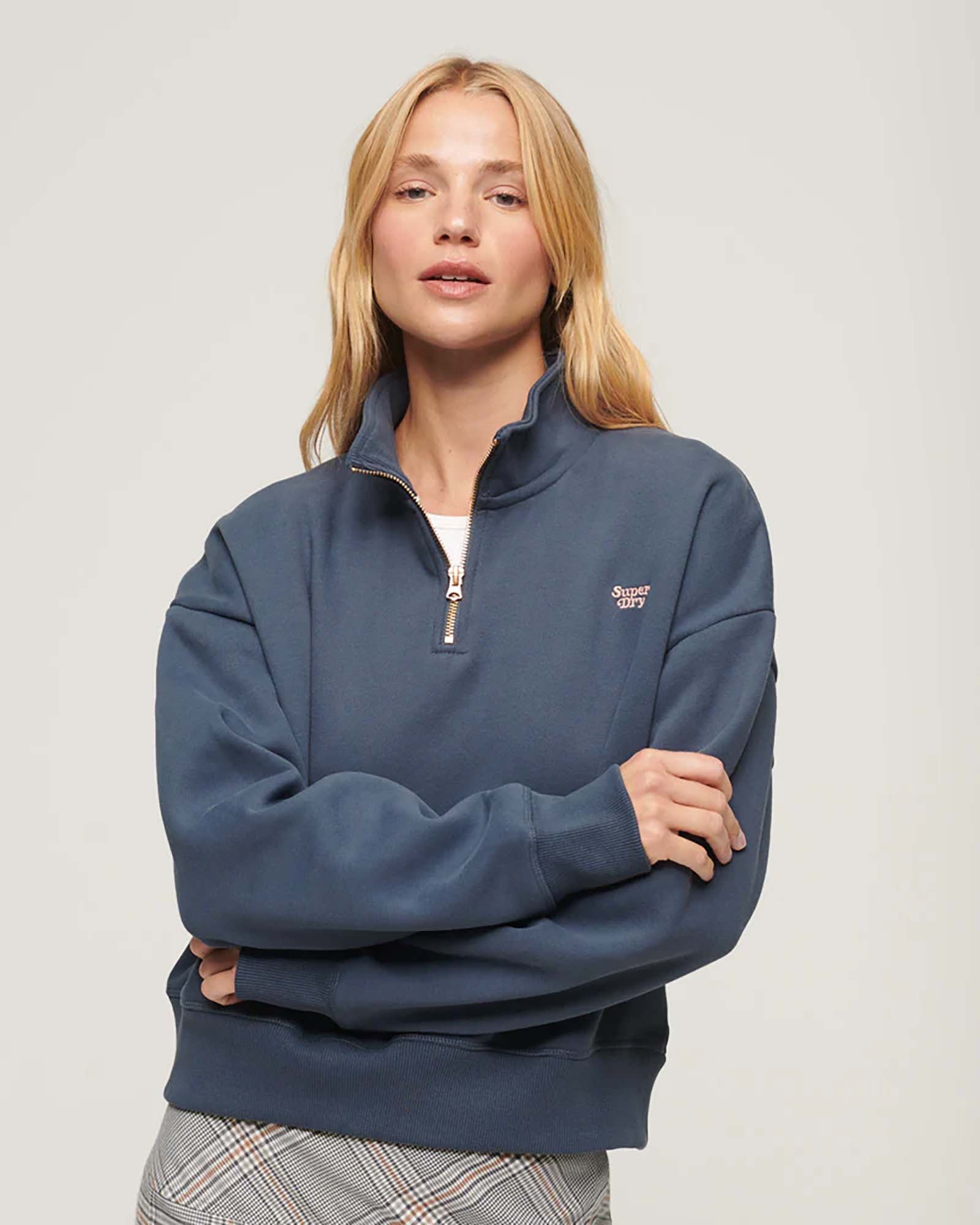 Embroidered half zip pullover online