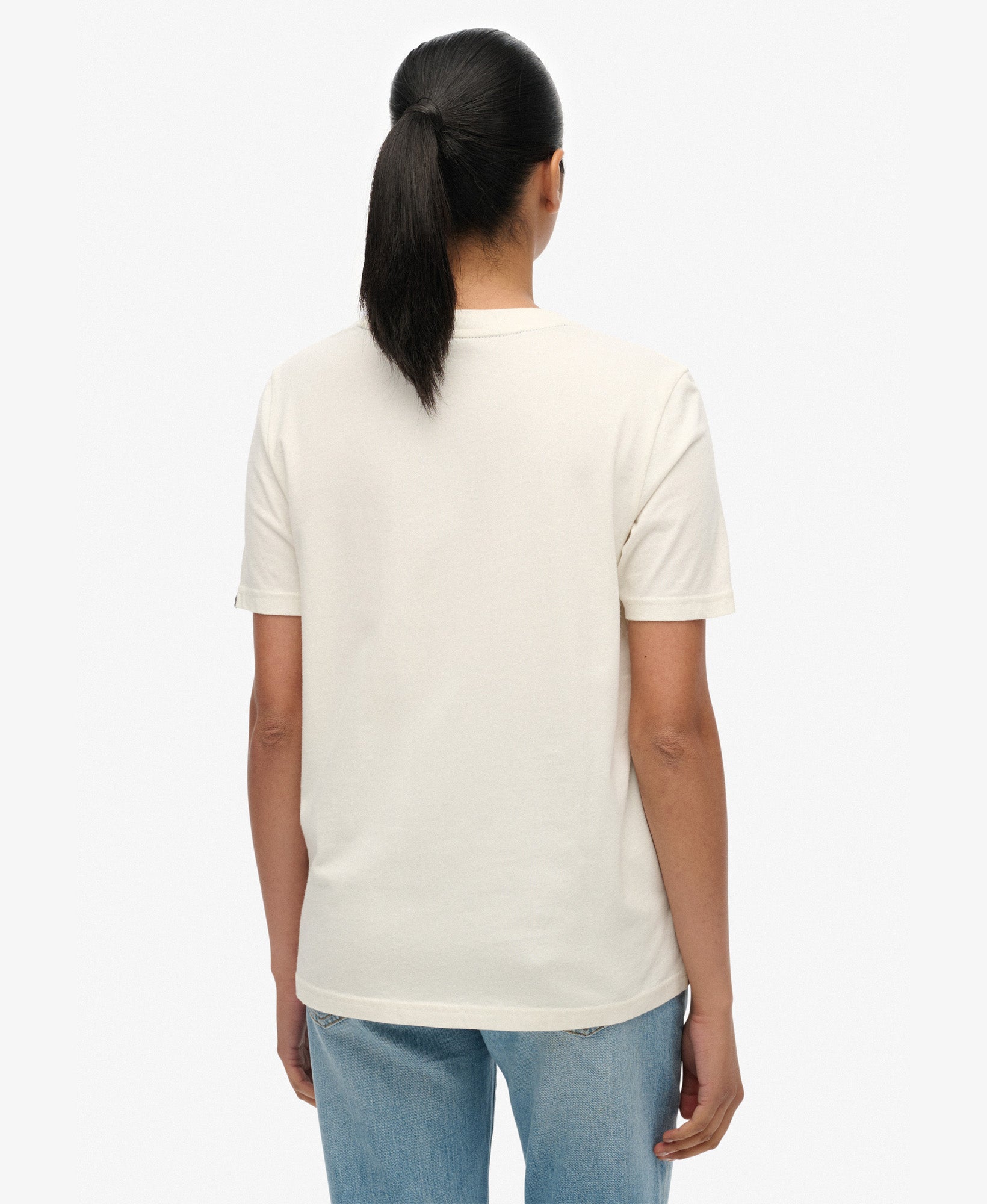 Rainbow Stripe Slim Fit Tee | Riff White