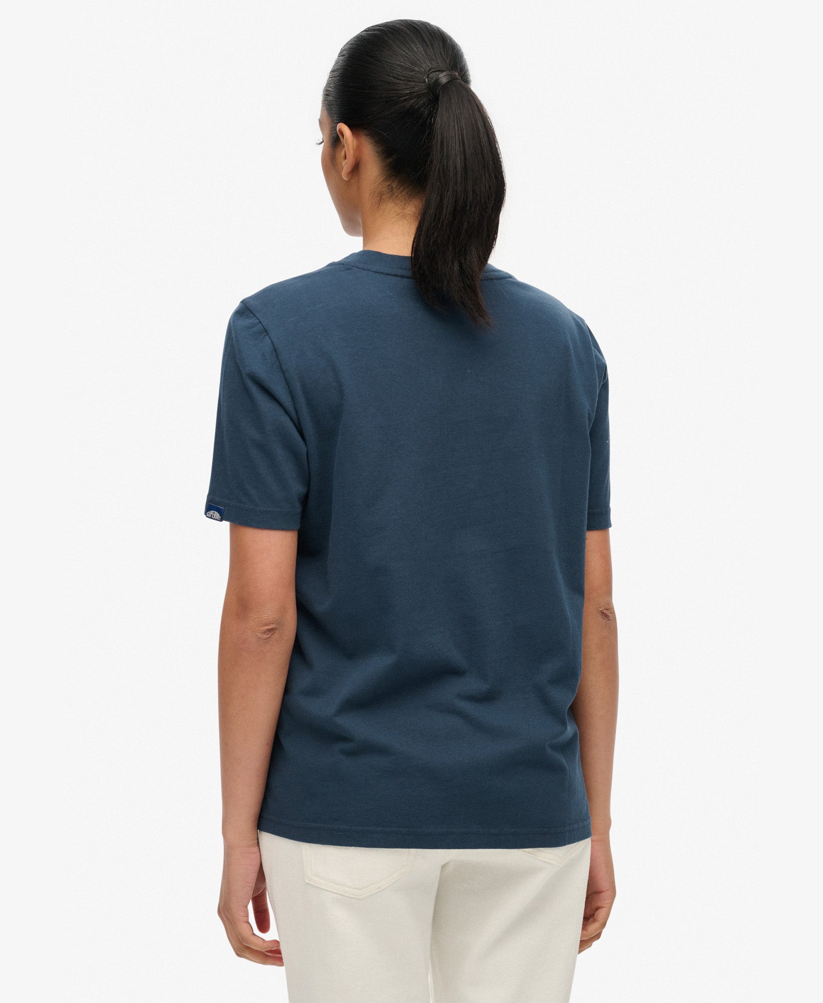 Rainbow Stripe Slim Fit Tee | Eclipse Navy