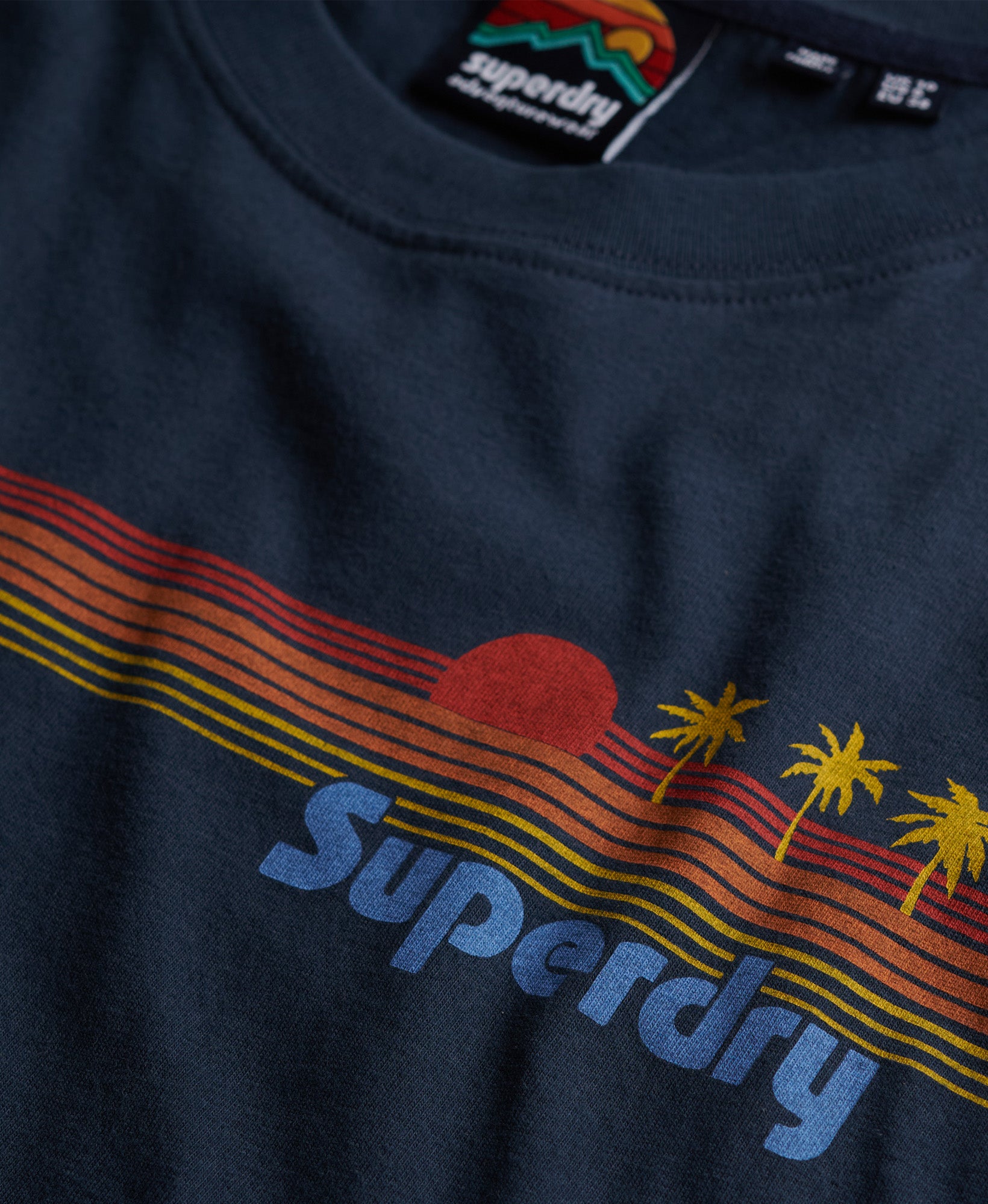 Rainbow Stripe Slim Fit Tee | Eclipse Navy