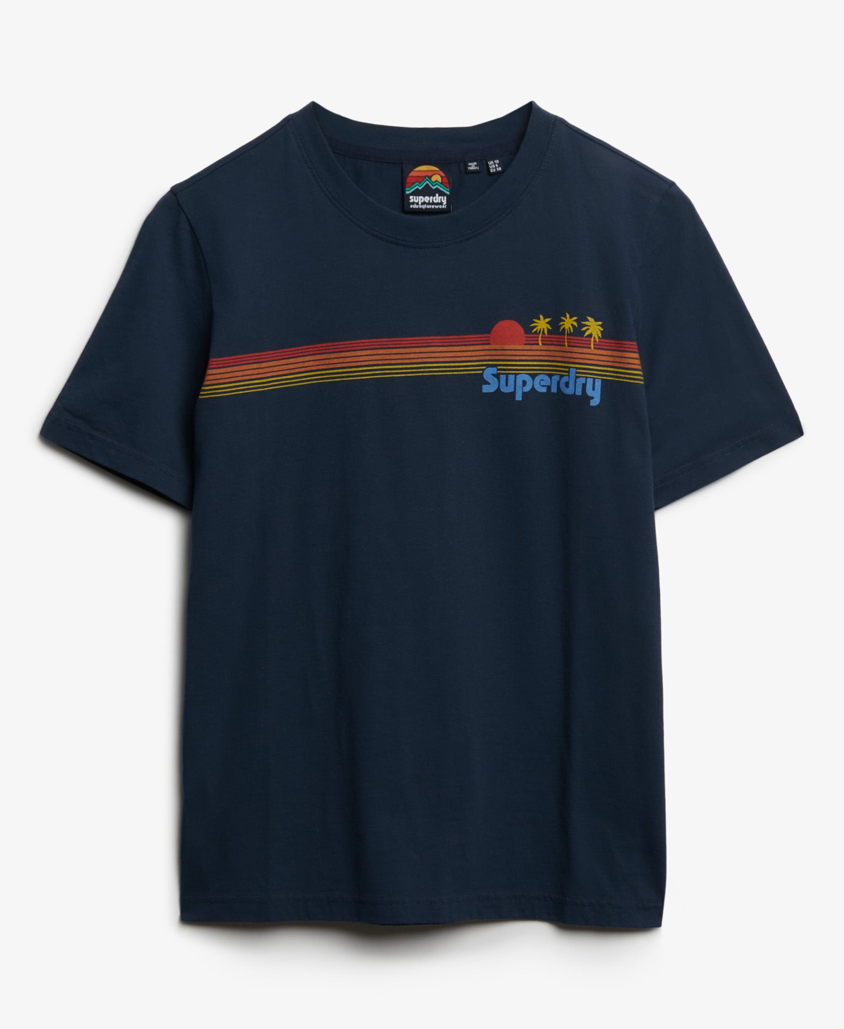 Rainbow Stripe Slim Fit Tee | Eclipse Navy