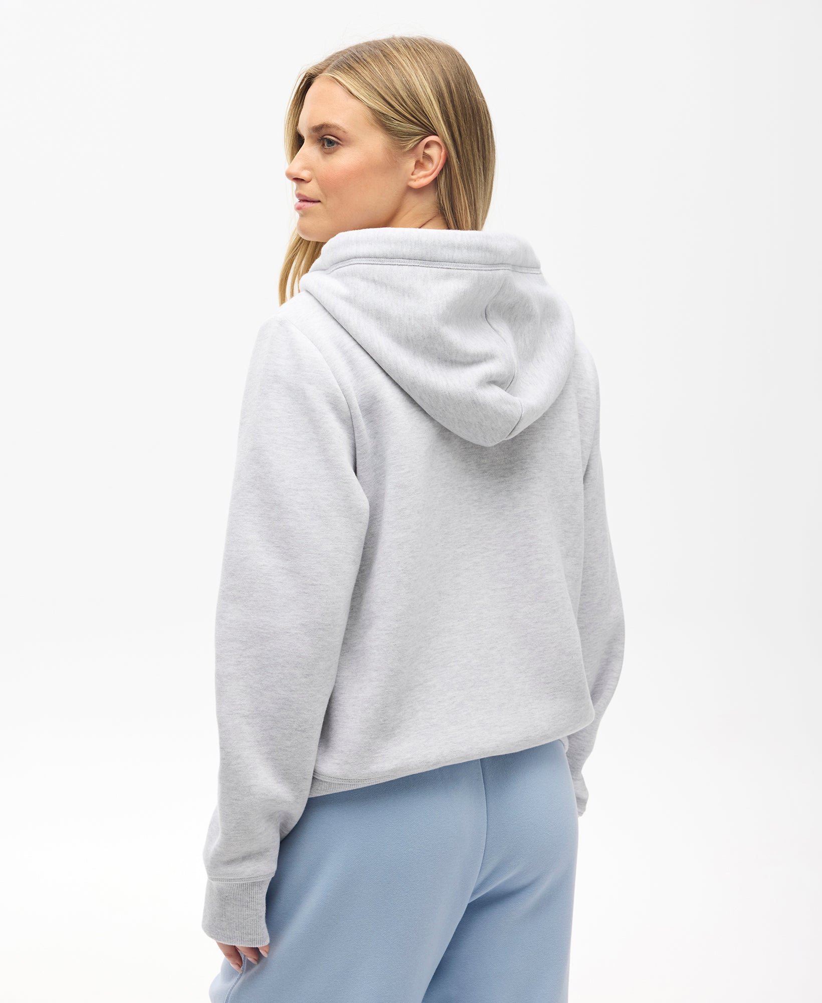 Essential Zip Slim Fit Hoodie | Glacier Grey Marle