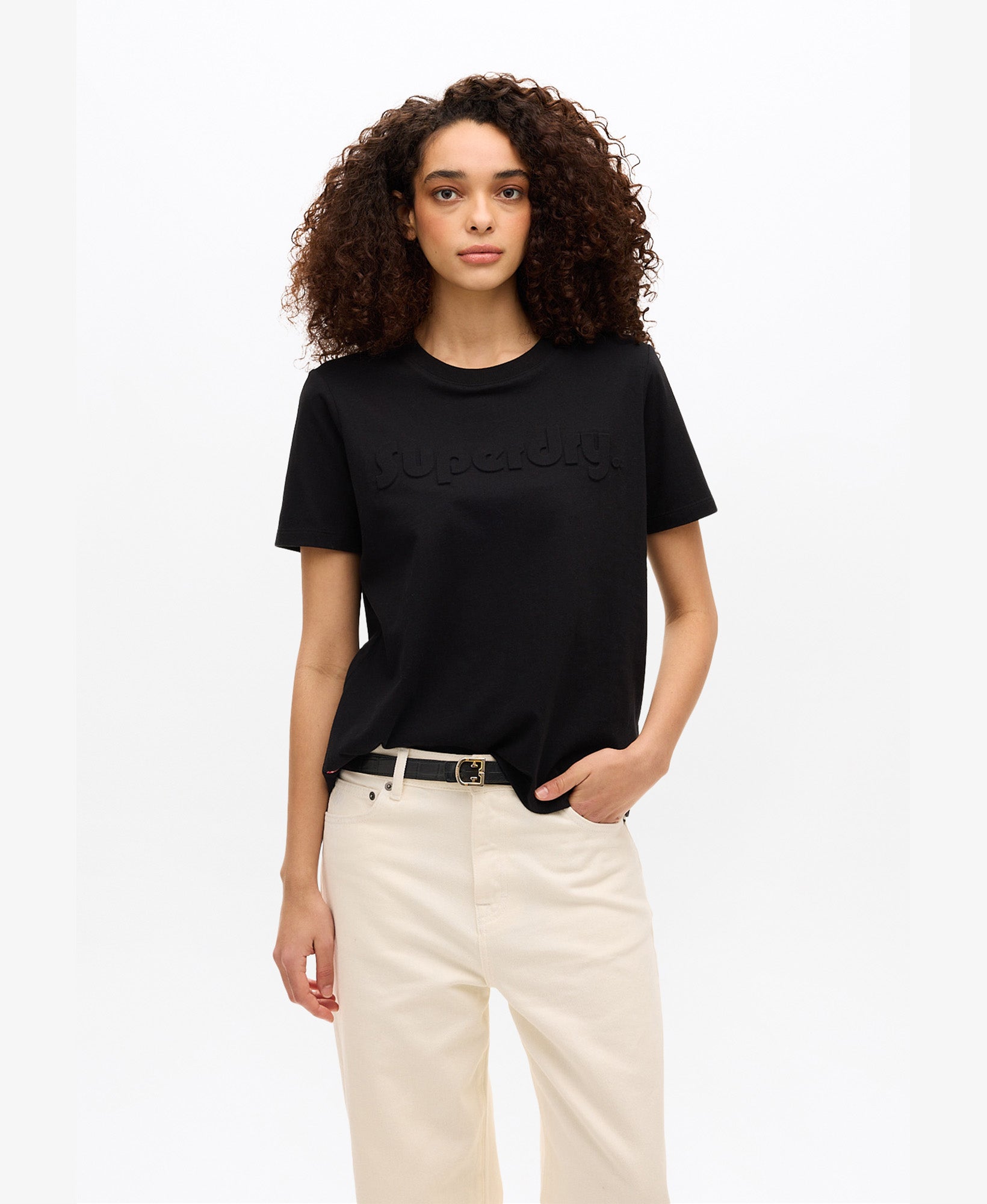 Embossed Logo Graphic Tee | Black