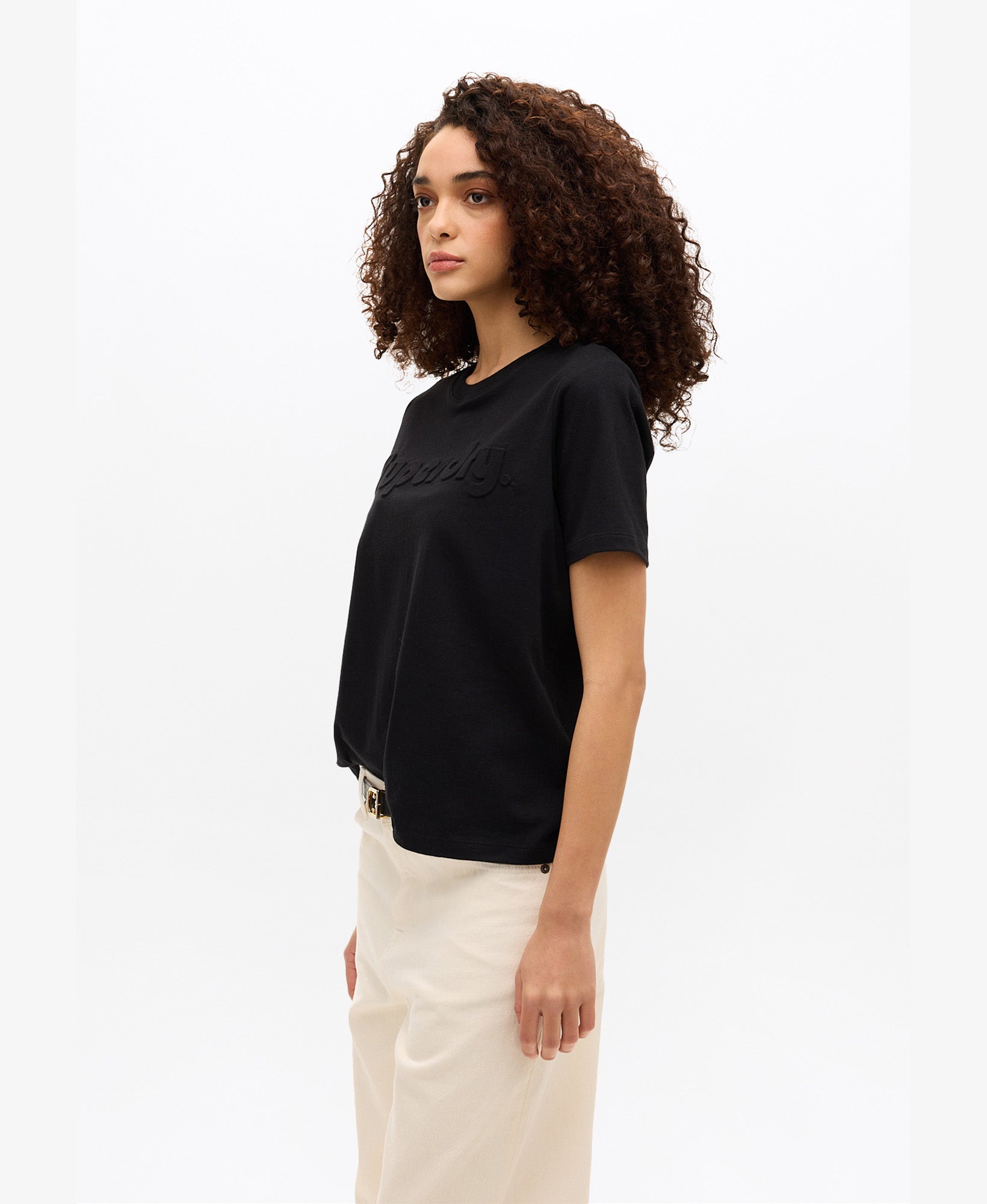 Embossed Logo Graphic Tee | Black