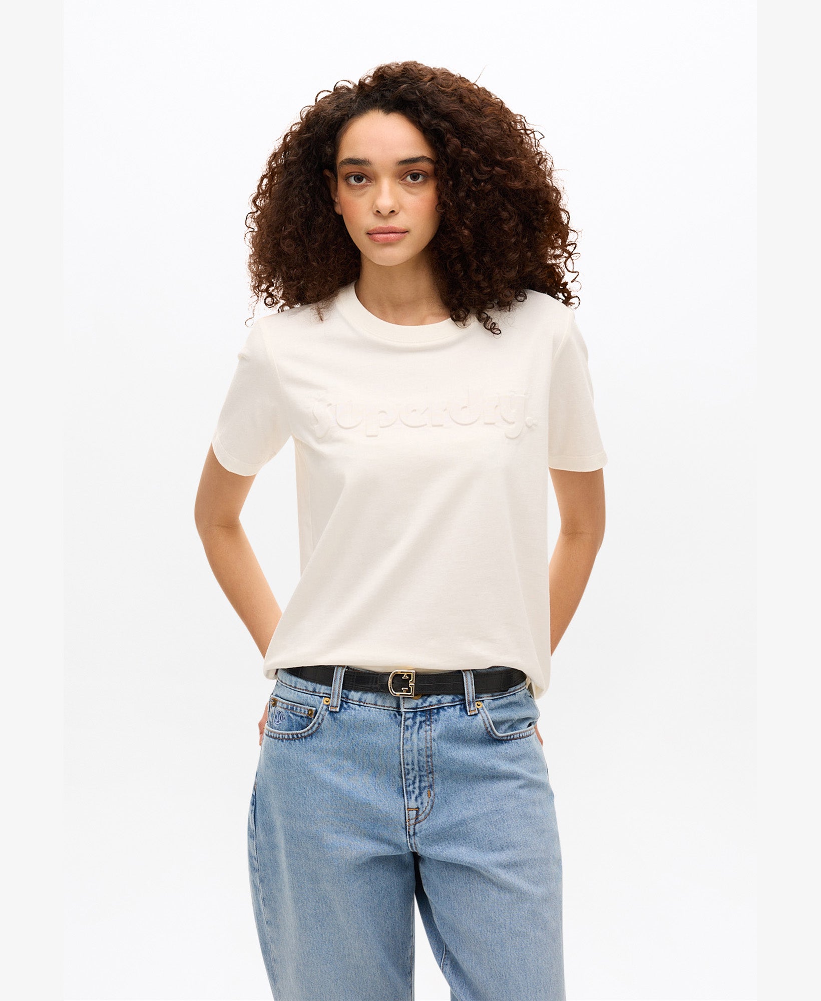 Embossed Logo Graphic Tee | New Chalk White