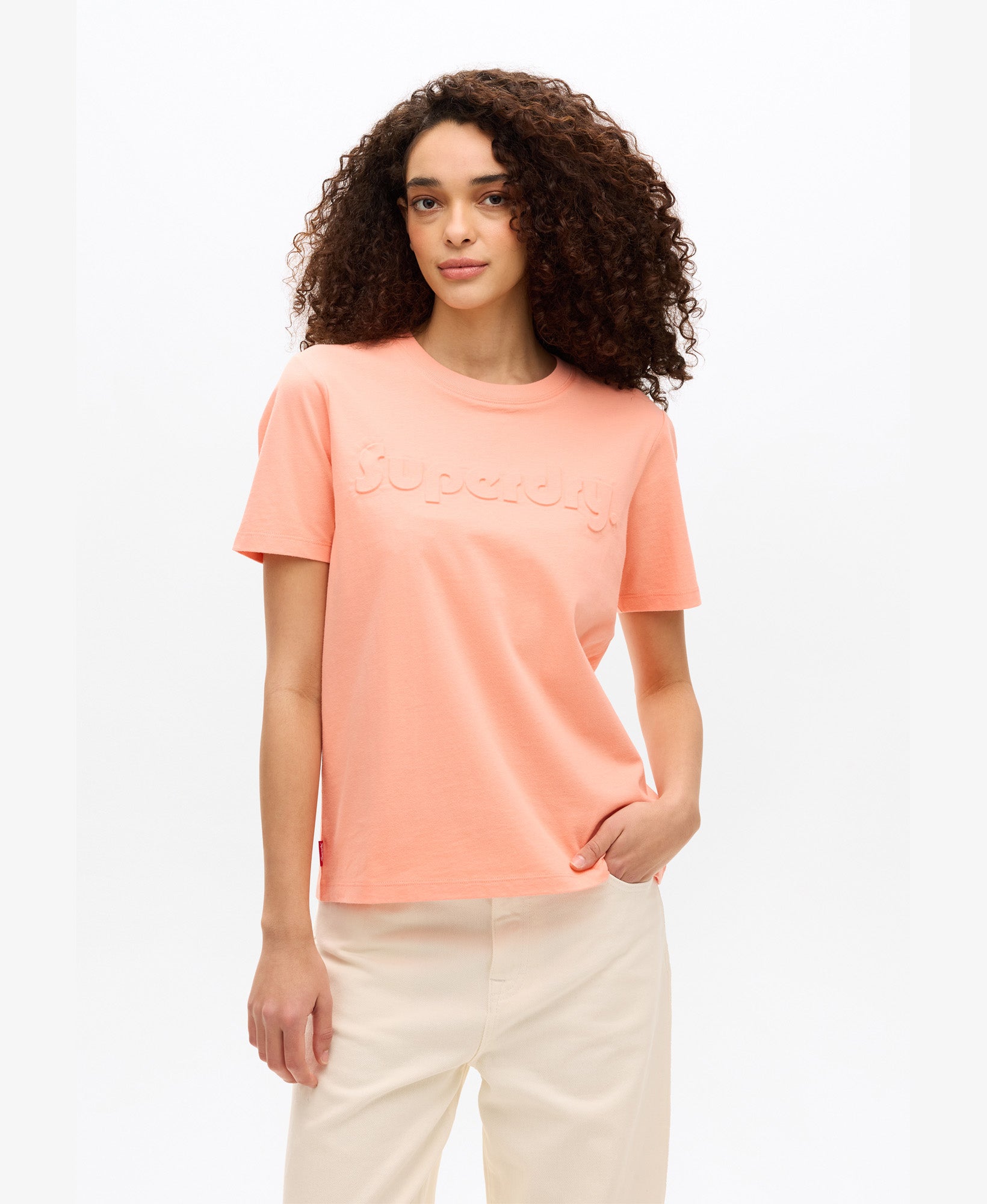 Embossed Logo Graphic Tee | Papaya Punch Pink