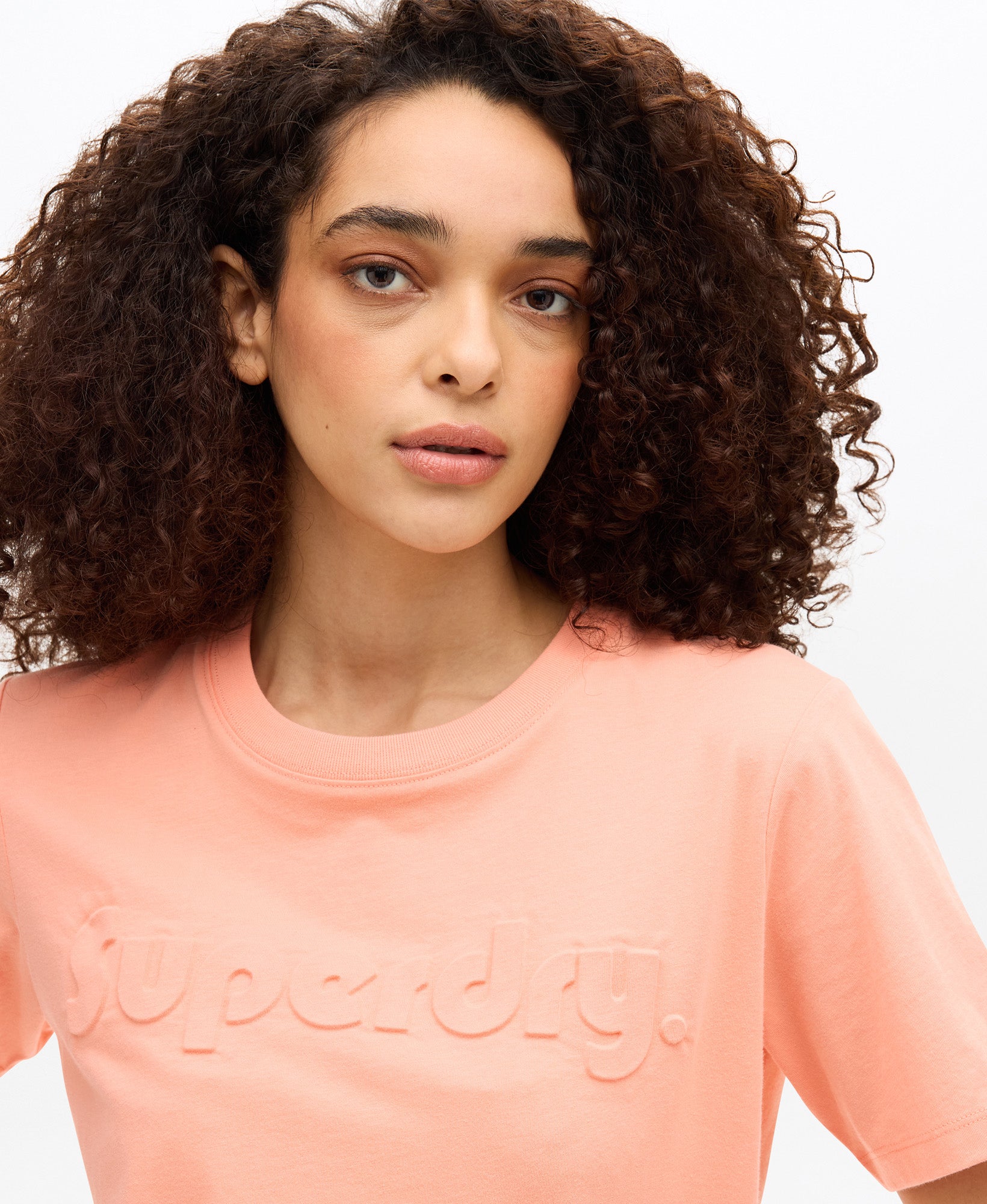 Embossed Logo Graphic Tee | Papaya Punch Pink