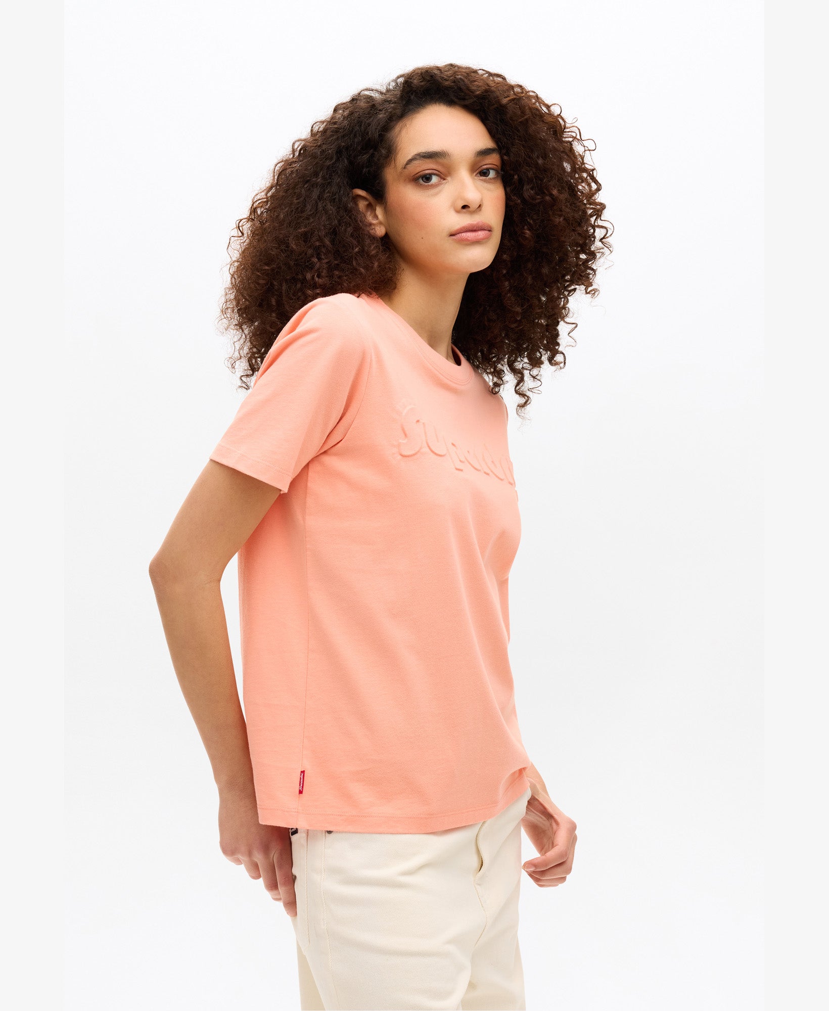 Embossed Logo Graphic Tee | Papaya Punch Pink