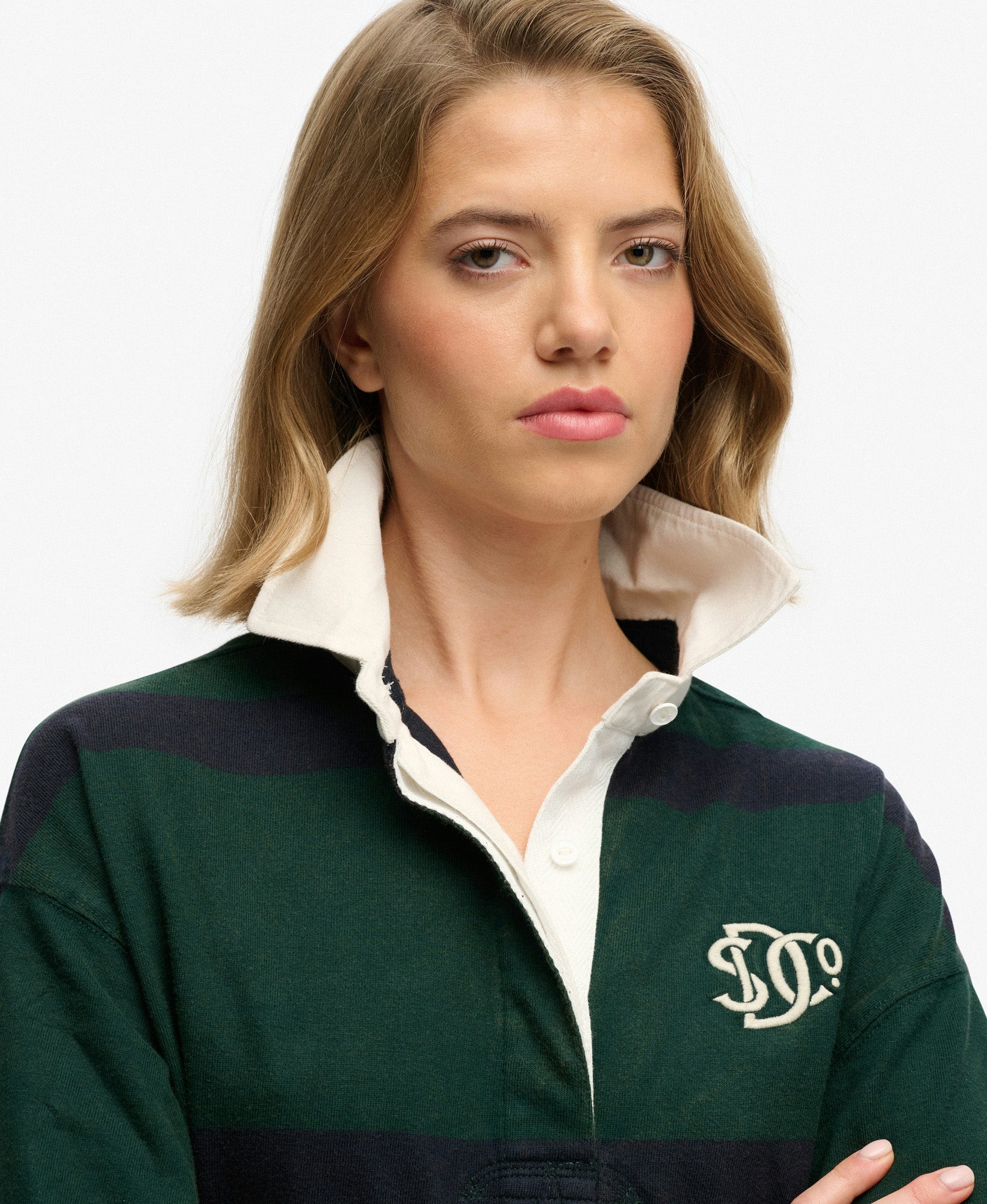 Heritage Stripe Rugby Top | Varsity Green