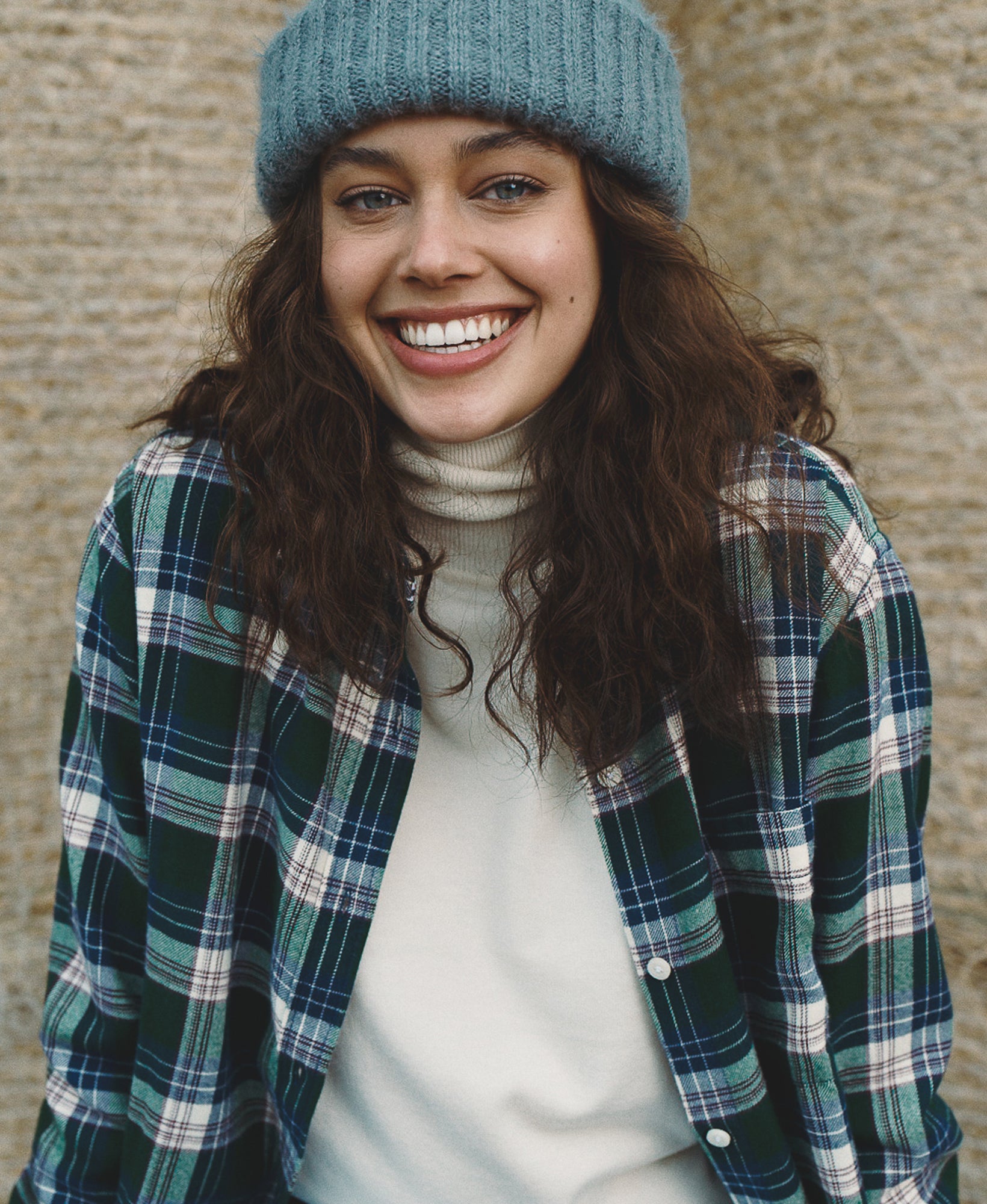 Check Flannel Boyfriend Shirt | Green Mix Check