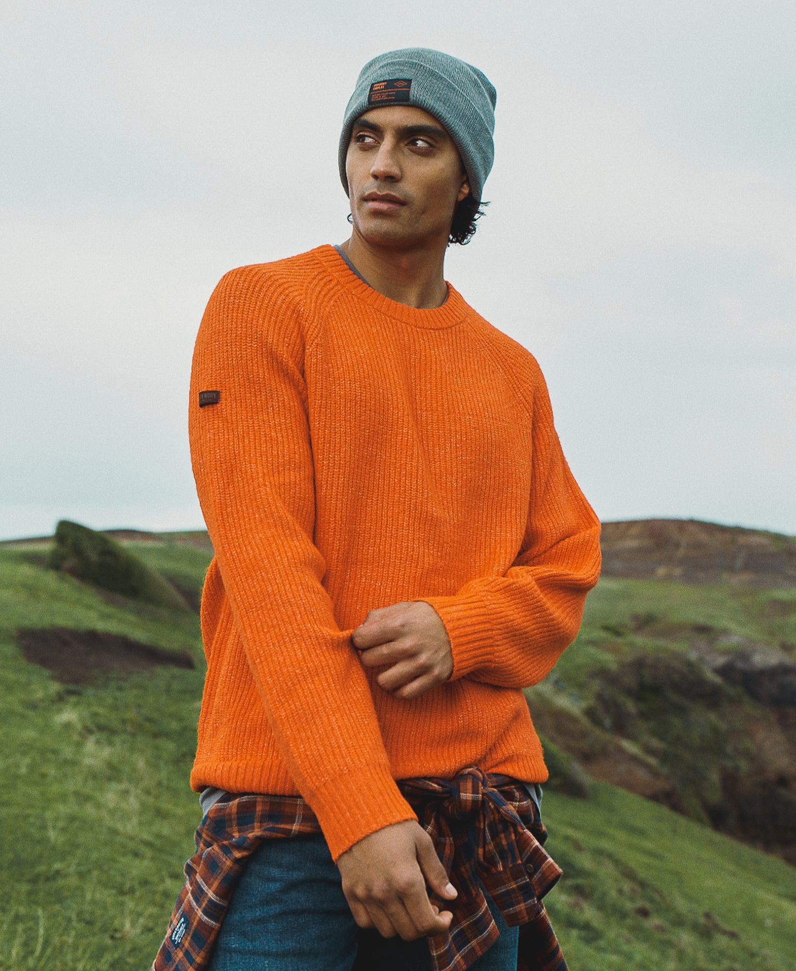 Chunky Raglan Jumper | Bold Orange