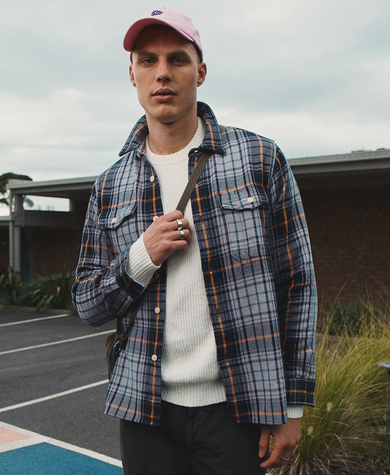 Merchant Heavy Checked Shirt | Homestead Ombre Navy