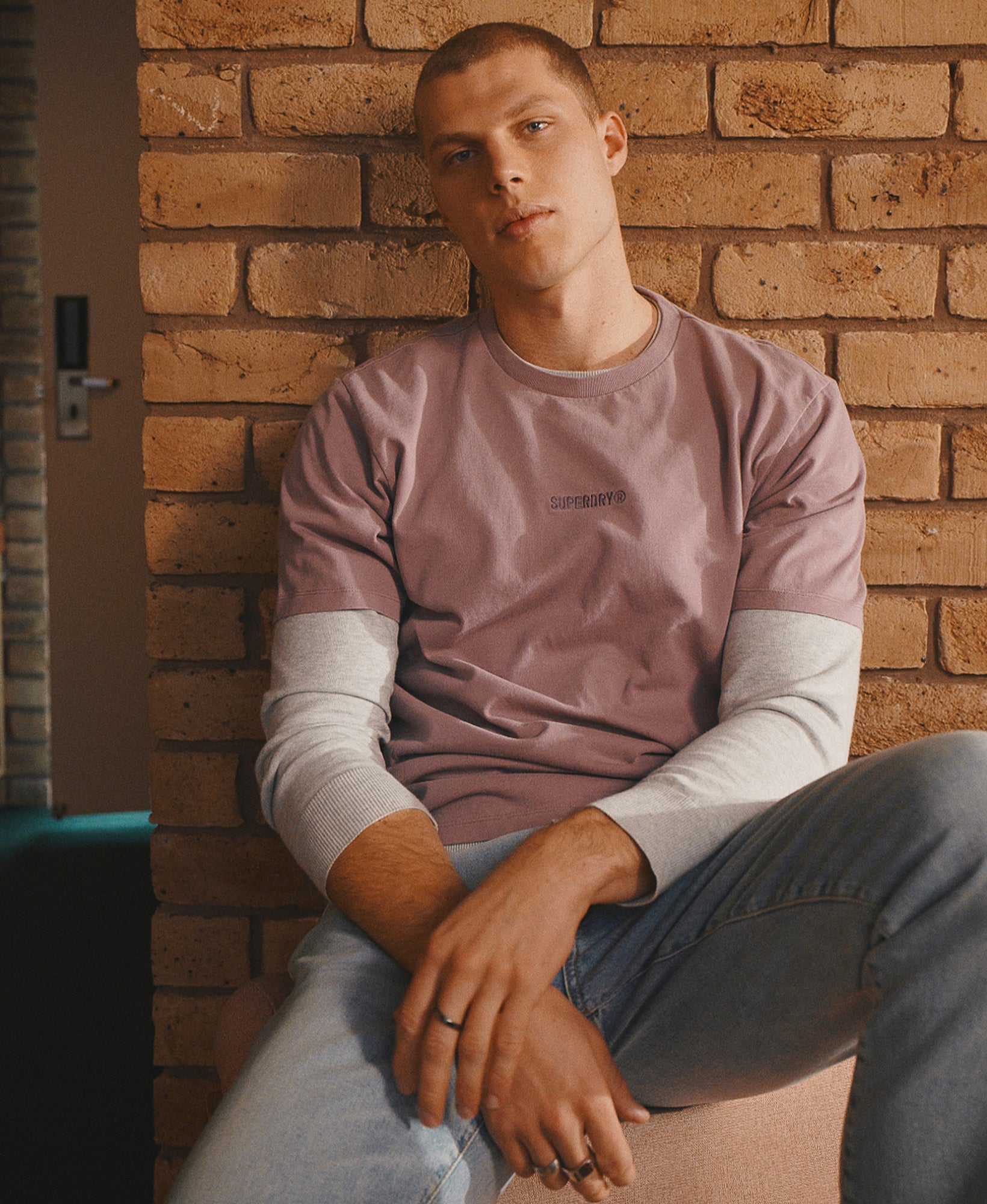 Micro Logo Tee | Dry Elderberry