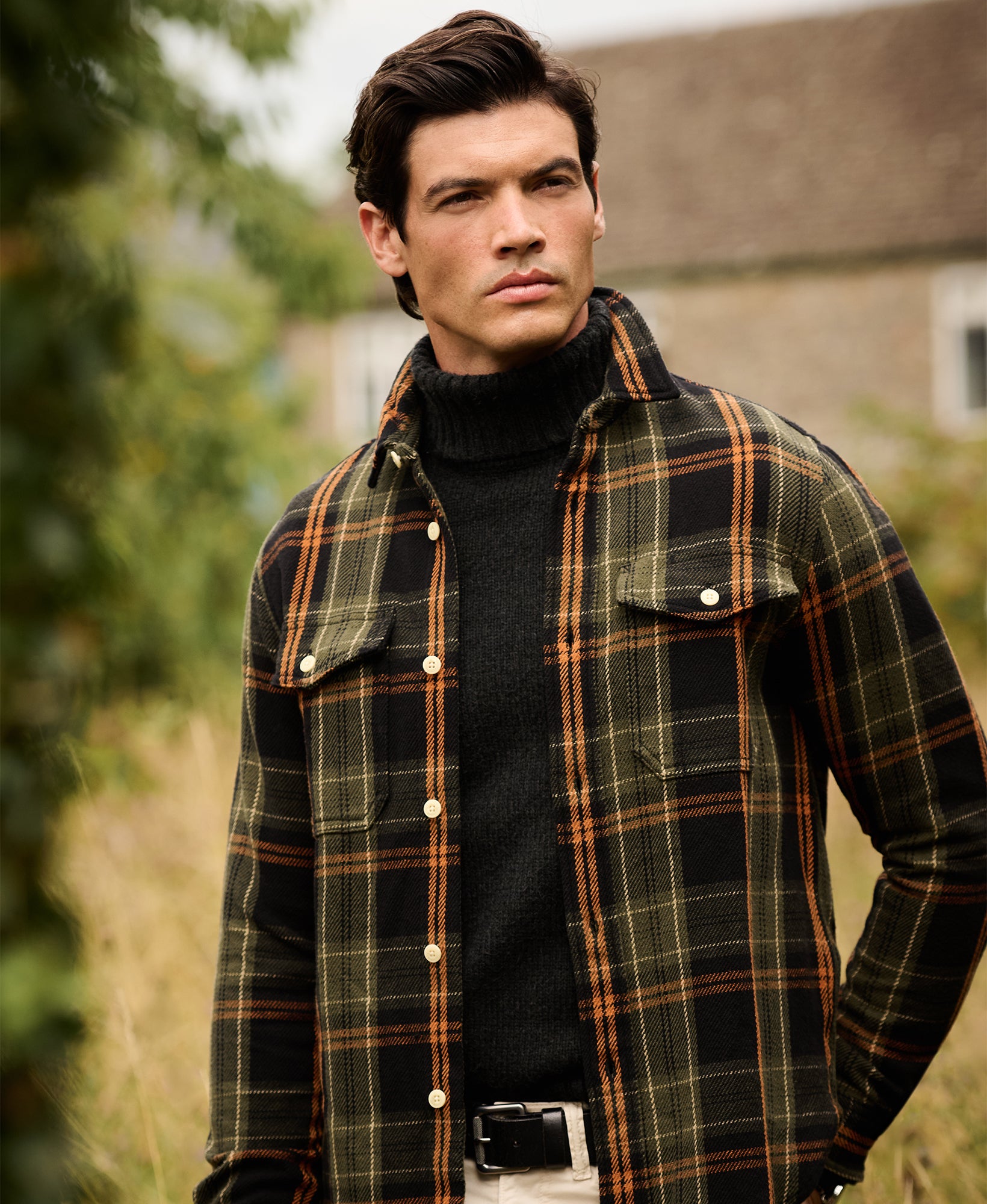 Merchant Heavy Checked Shirt | Peyton Check Black