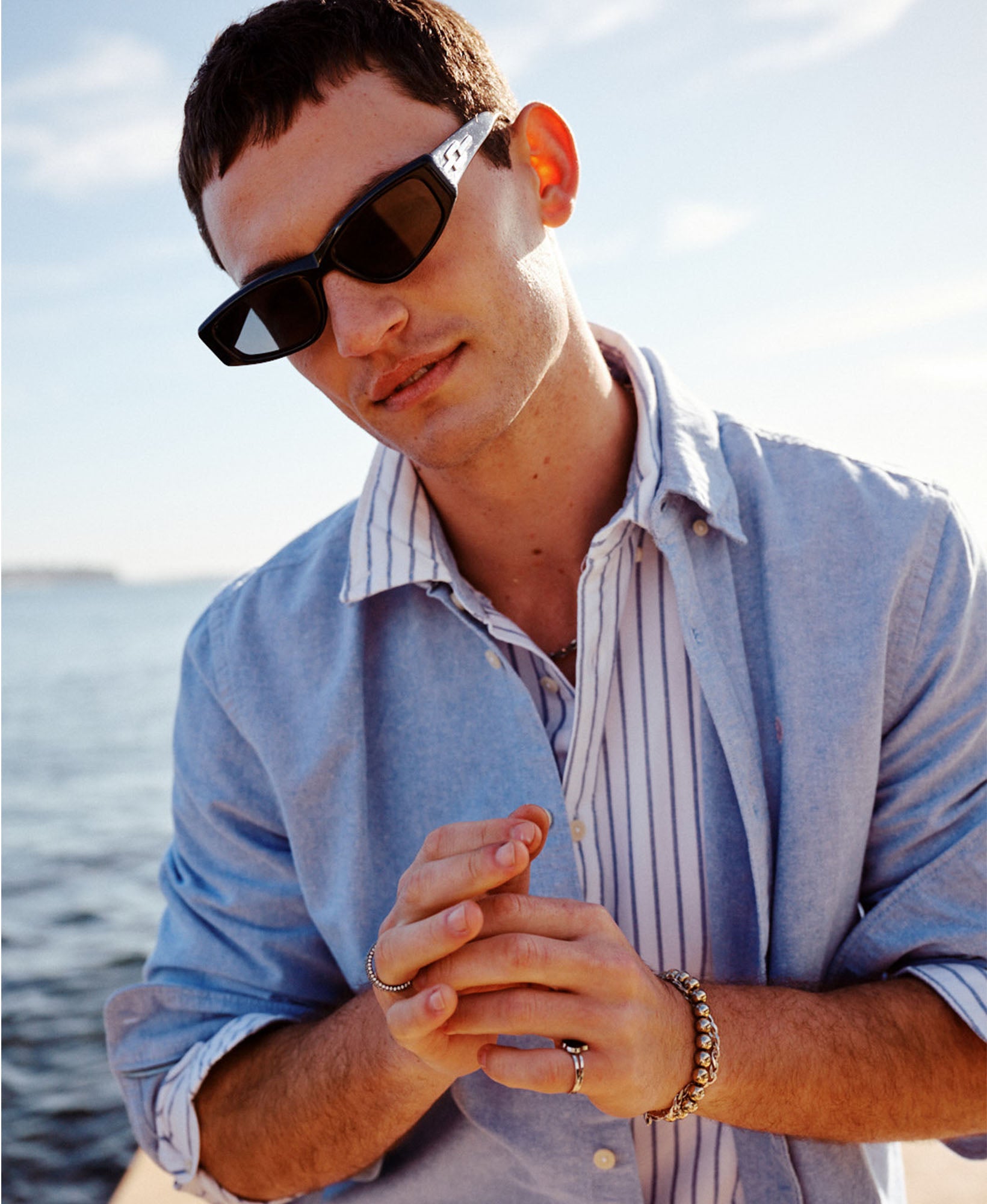 Preppy Oxford Long Sleeve Shirt | Sky Blue Chambray