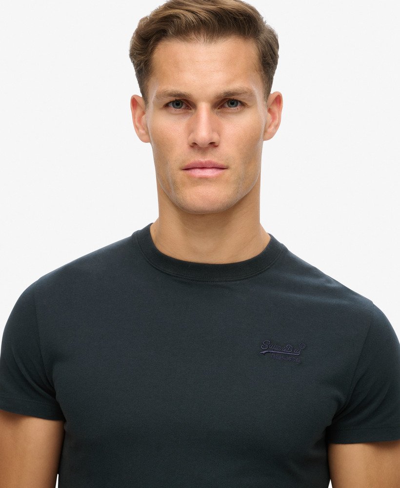 Superdry Essential Logo EMB Tee - T-Shirt Uomo Con Logo, Colore Eclipse Navy/Olive Feeder, Taglia L