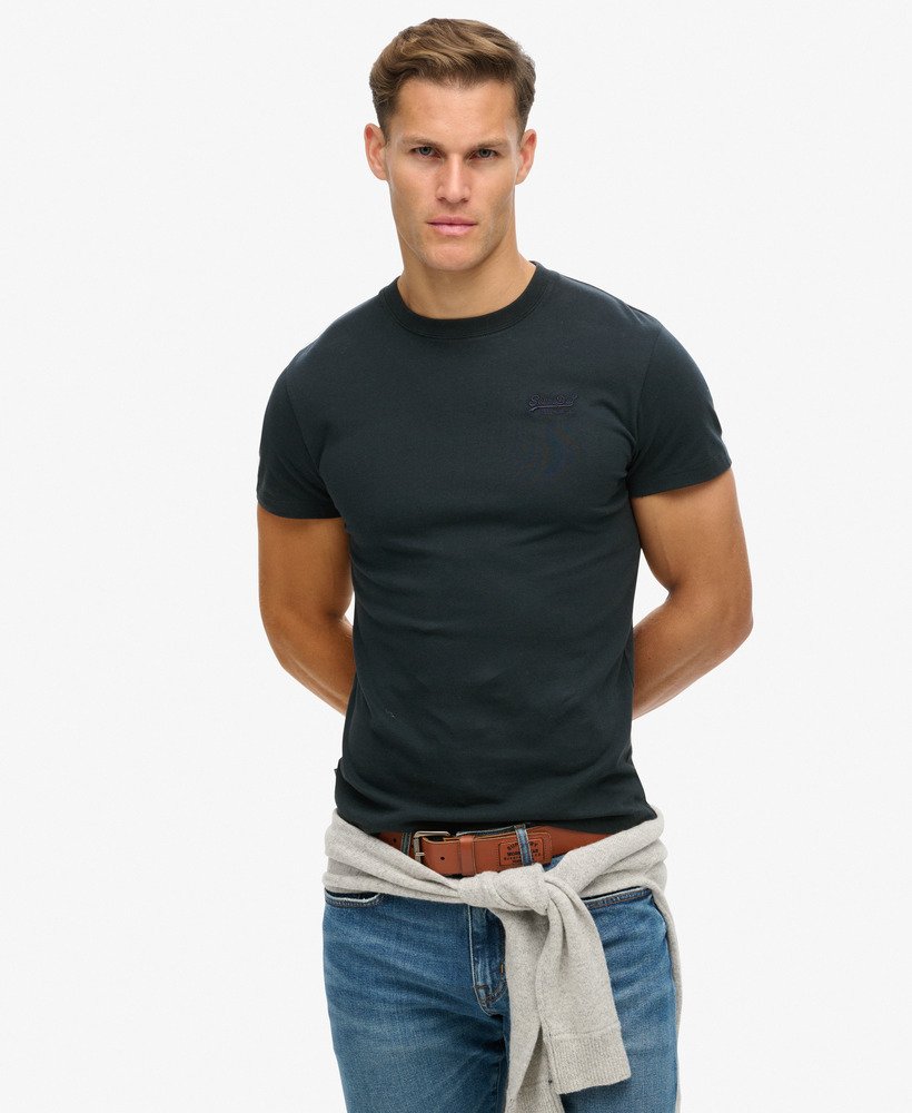 Essential Logo Embroidered Slim Fit Tee | Eclipse Navy