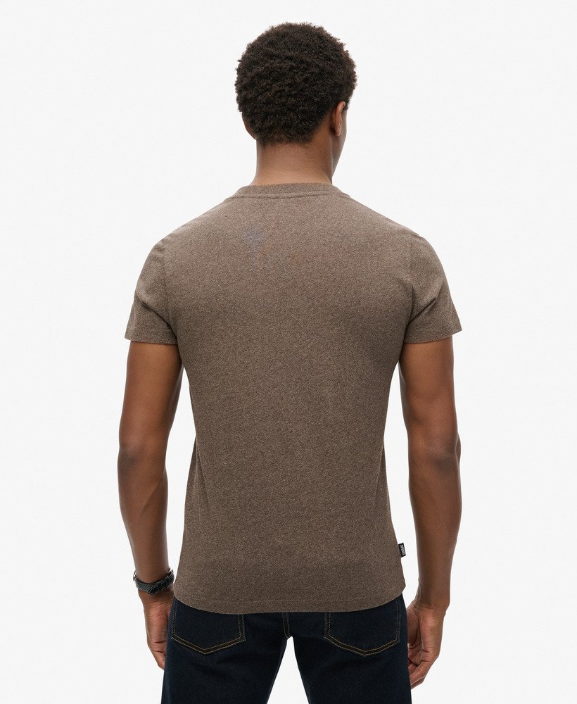 Essential Logo Embroidered Slim Fit Tee | Cocoa Brown Marle