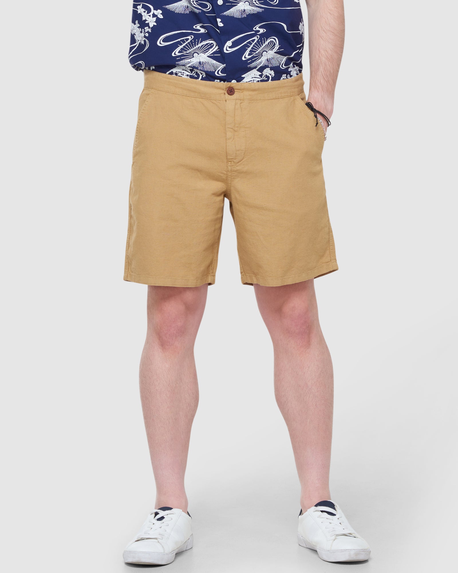 Linen Cali Beach Shorts | Classic Tan