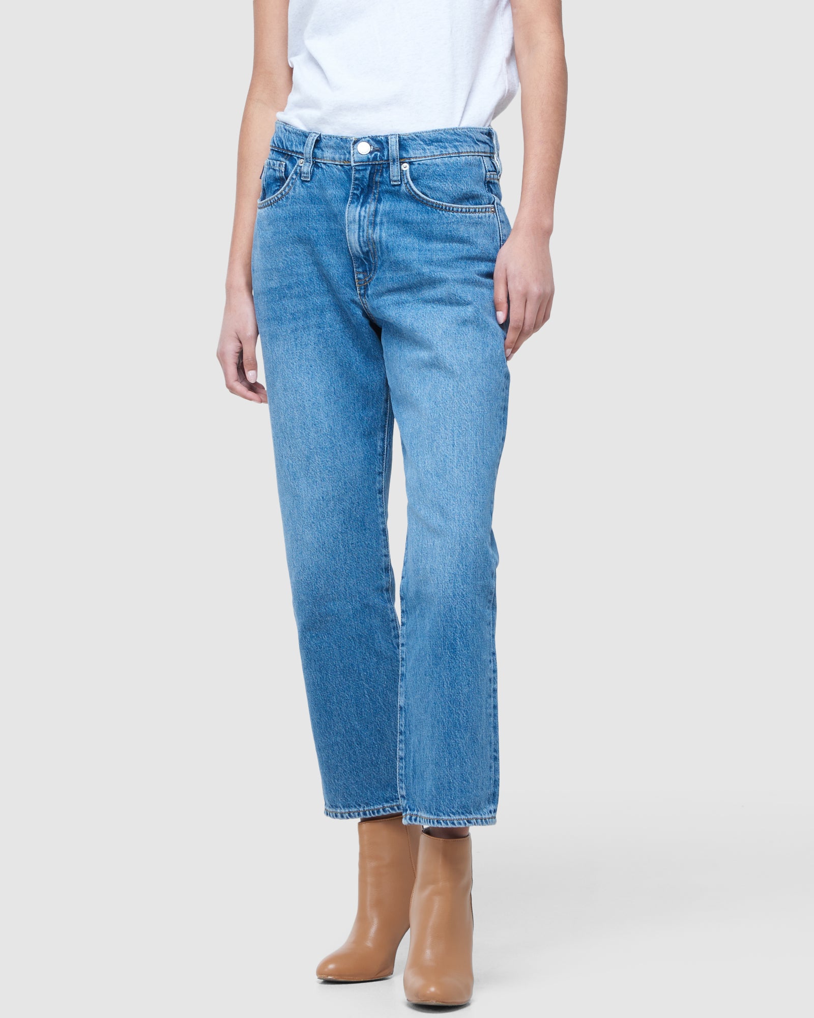High Rise Straight Jeans | Mid Indigo Aged 30