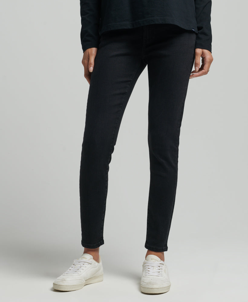 Vintage Mid Rise Skinny Jeans | Black Rinse