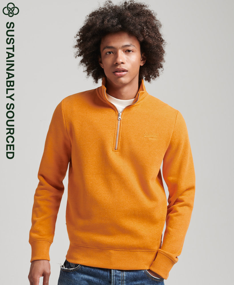 Essential Logo Half Zip Sweatshirt | Thrift Gold Marle