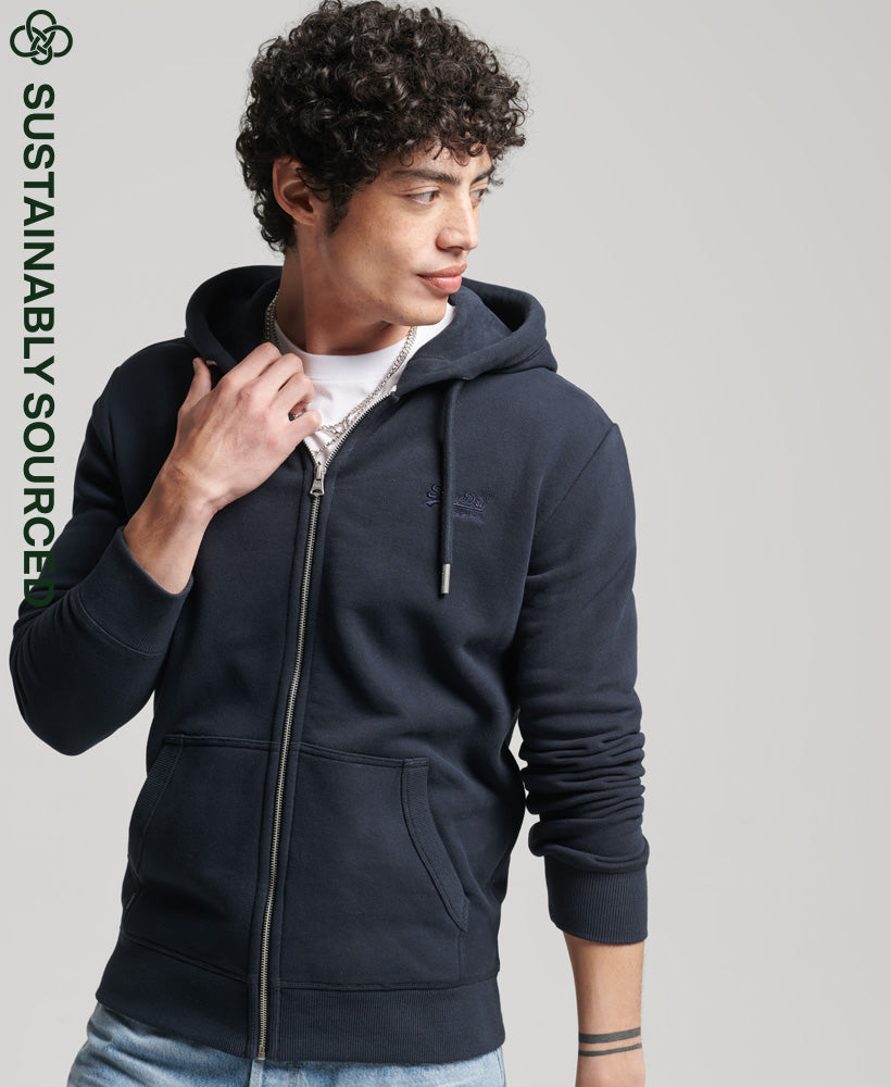 Essential Logo Zip Hoodie | Eclipse Navy