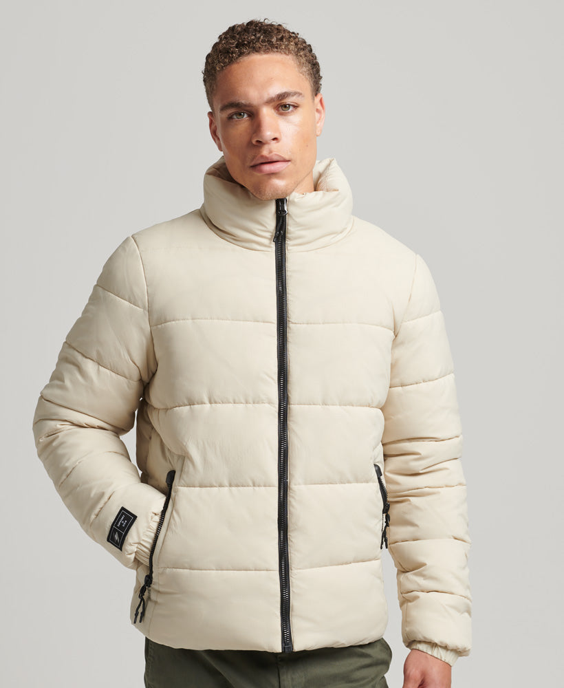 Non Hooded Sports Puffer Jacket | Pelican